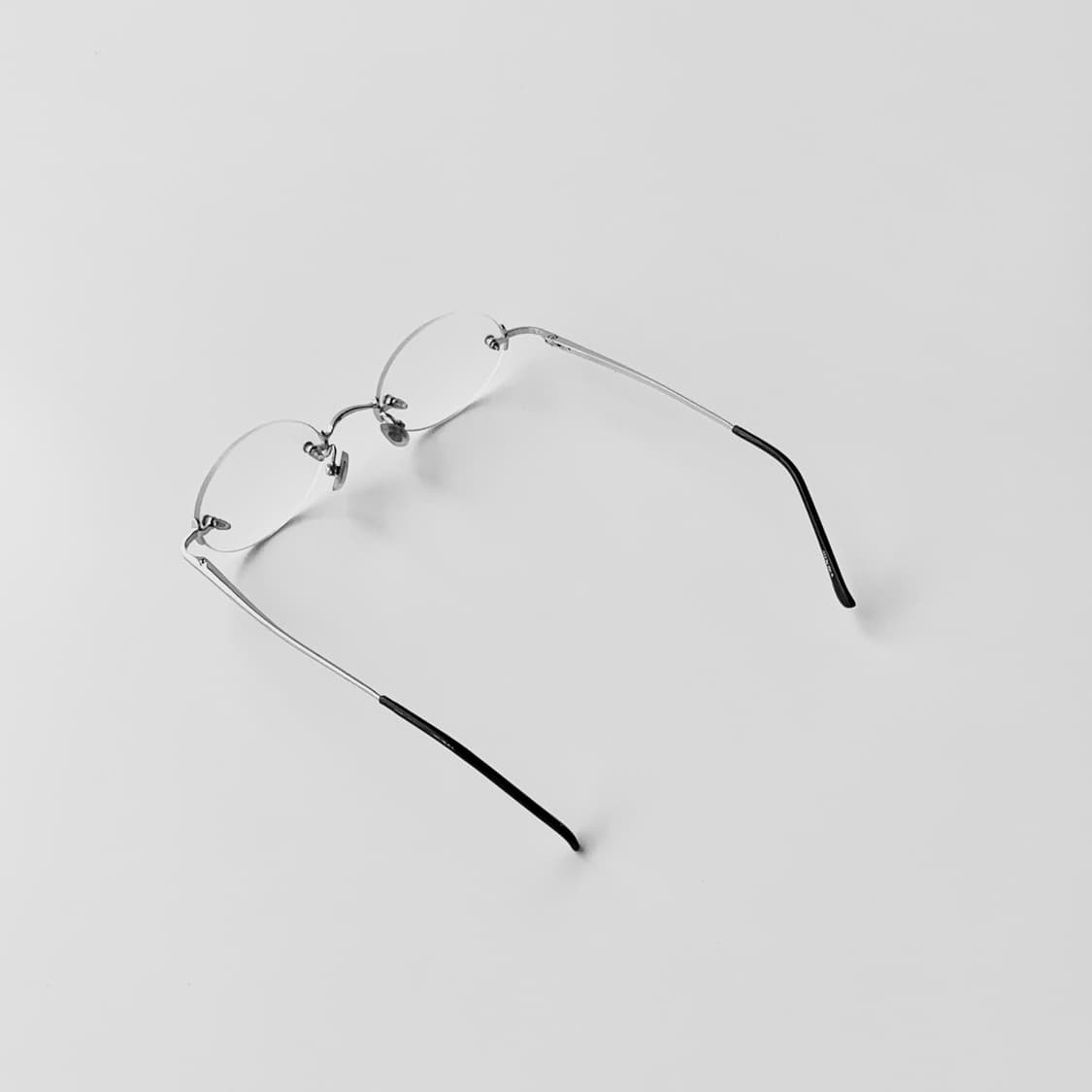 795 데드스탁 픽키 실버 라운드 오벌 경량 무테 빈티지안경 상품이미지5