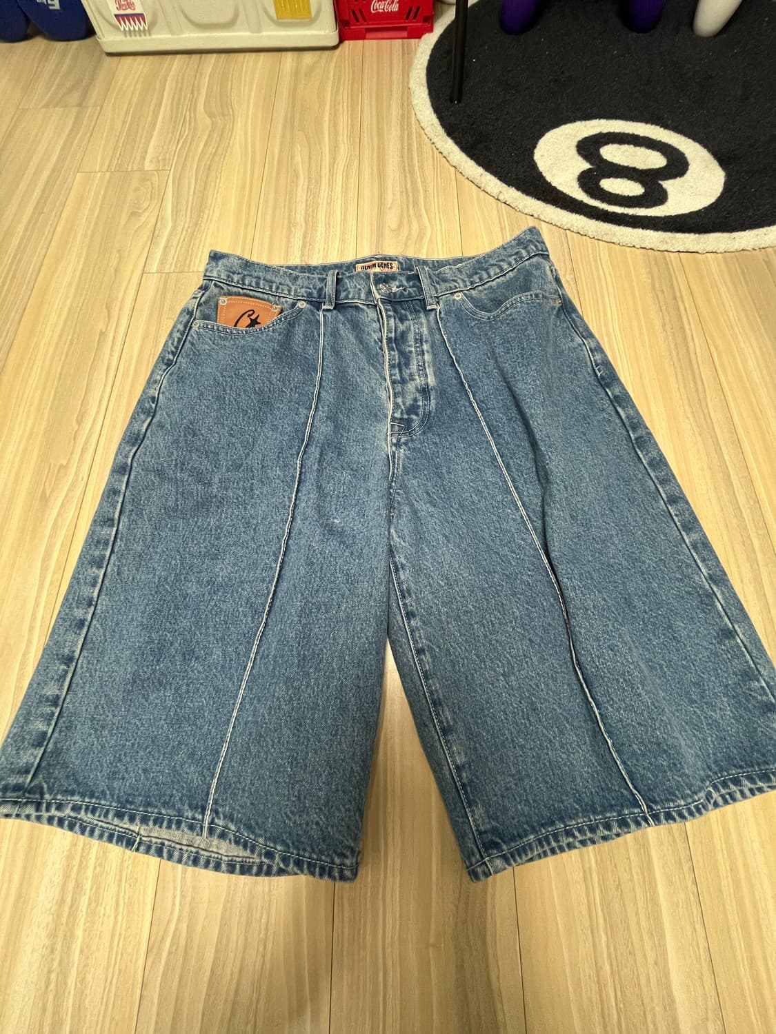 코르테이즈 배기 데님 쇼츠 상품이미지2