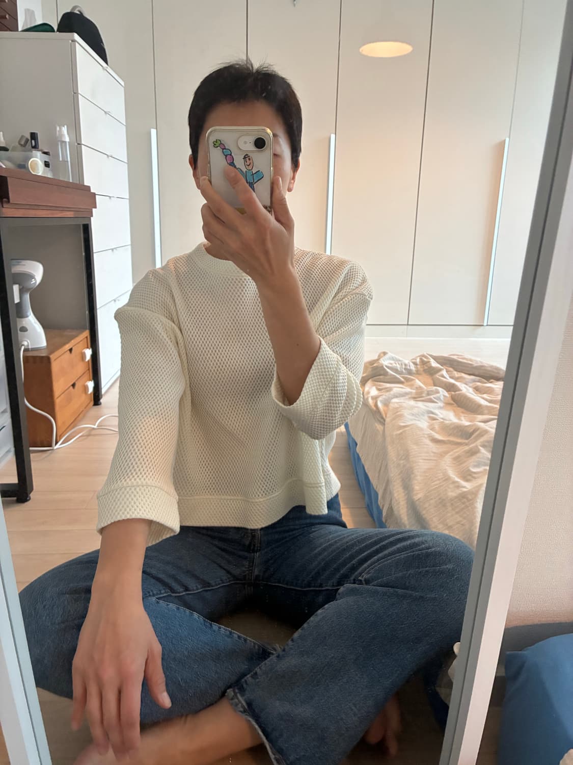 닐 바렛 메쉬 크롭 탑 상품이미지7