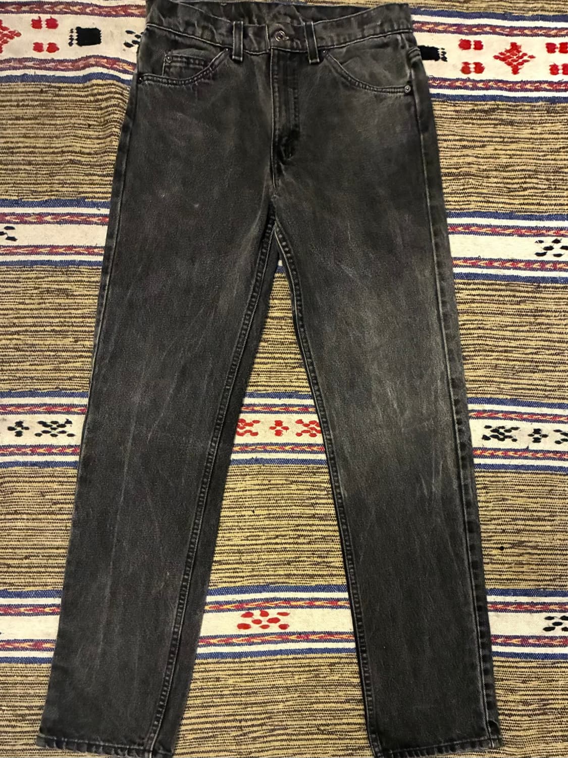 (27~28)90s USA 빈티지 리바이스 505 오렌지탭 흑청 데님 상품이미지1