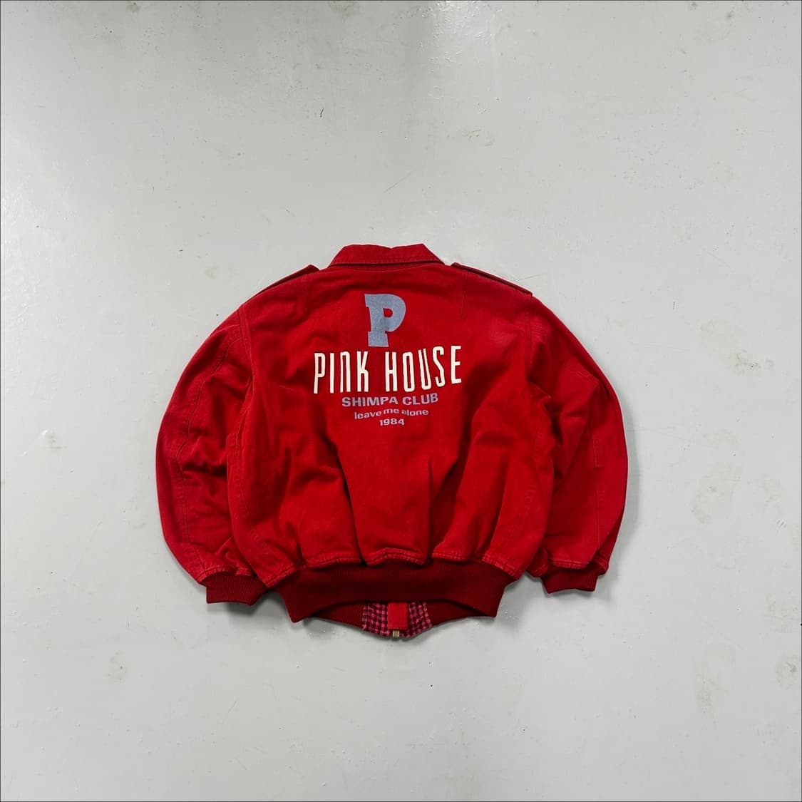 90s 핑크하우스 레드 봄버 자켓  상품이미지5