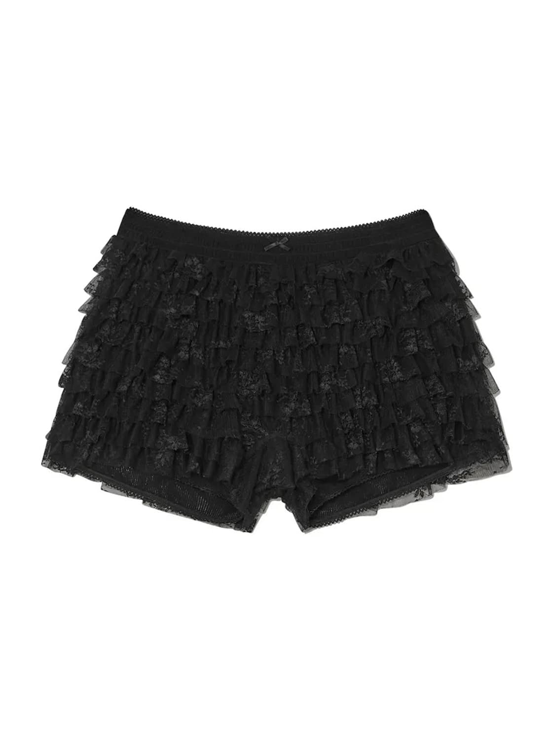 [S] 글로니 폴리 레이스 블루머 숏츠 블랙 상품이미지1