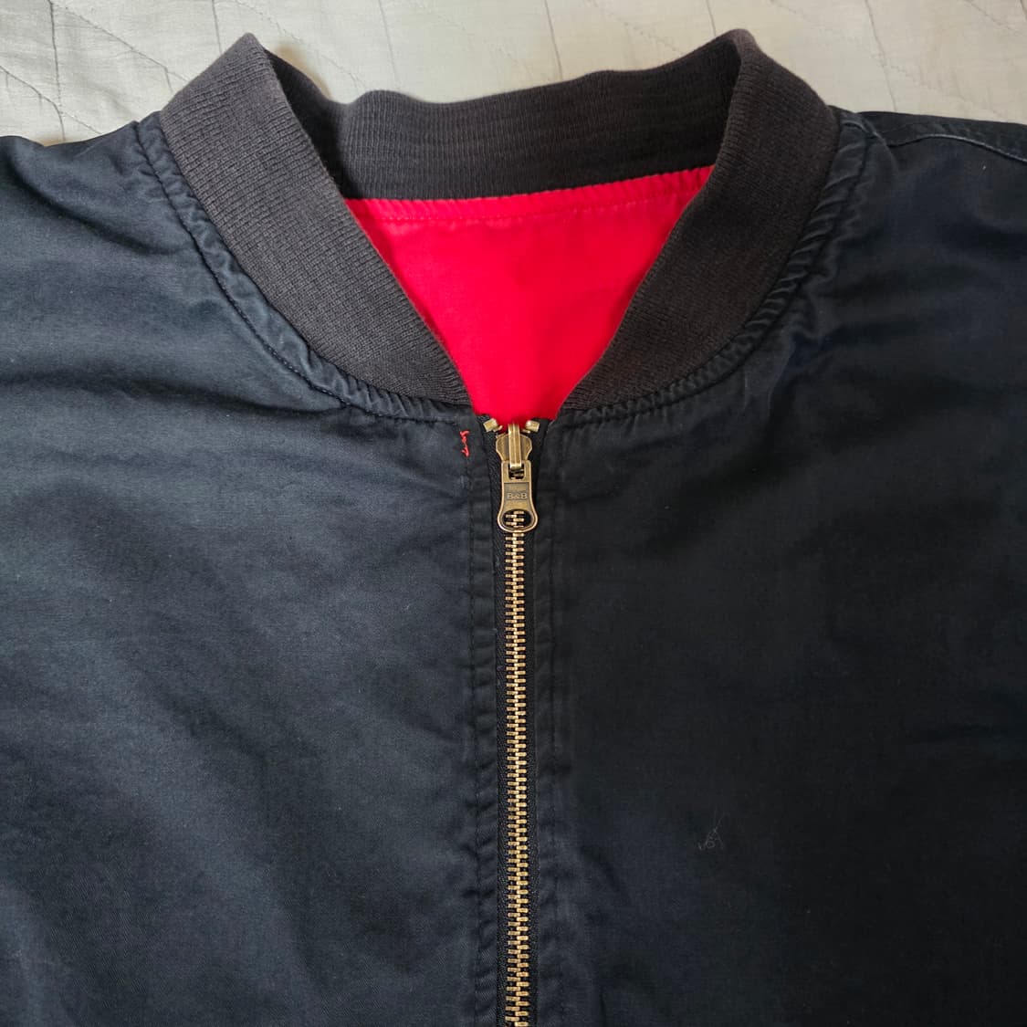 [XL] 90s 빈티지 말보로 리버시블 봄버 자켓 블랙/레드 암스팟 상품이미지4