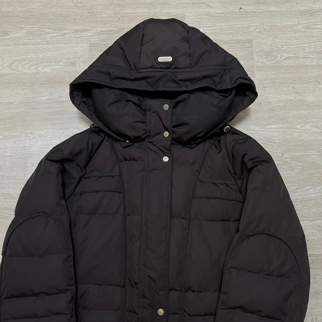 크로커다일 레이디 여성 덕다운 후드 롱패딩 점퍼 [브라운] XL/105 상품이미지2