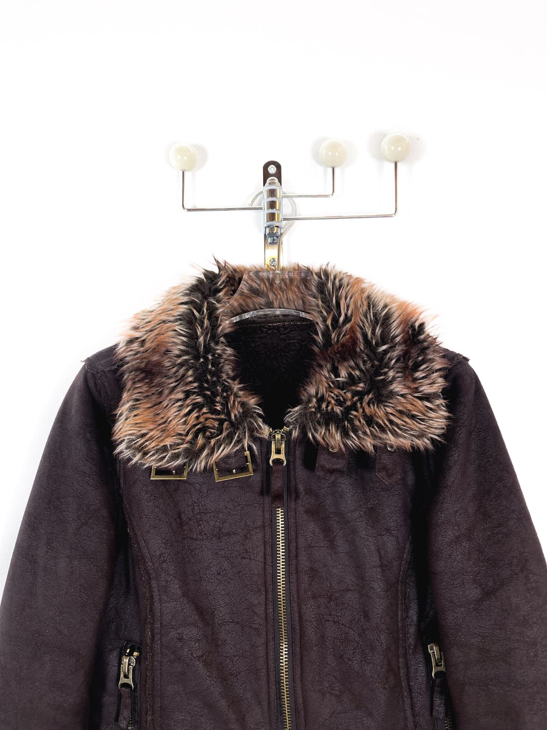 빈티지 폭스레더 퍼 트리밍 자켓 상품이미지2