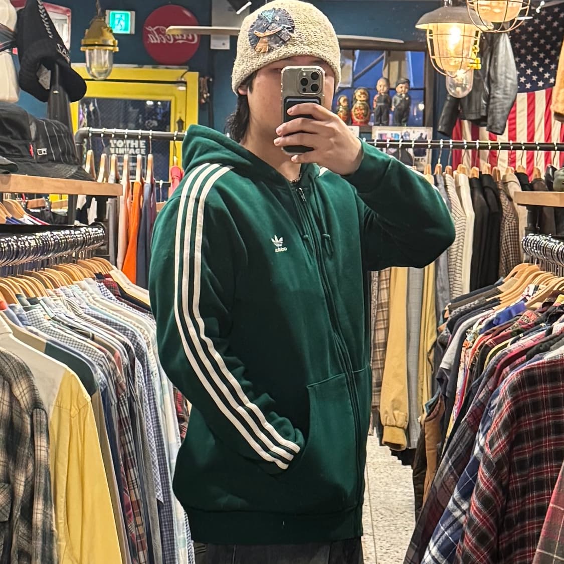 adidas 아디다스 삼선 기모 집업 후드티 상품이미지2