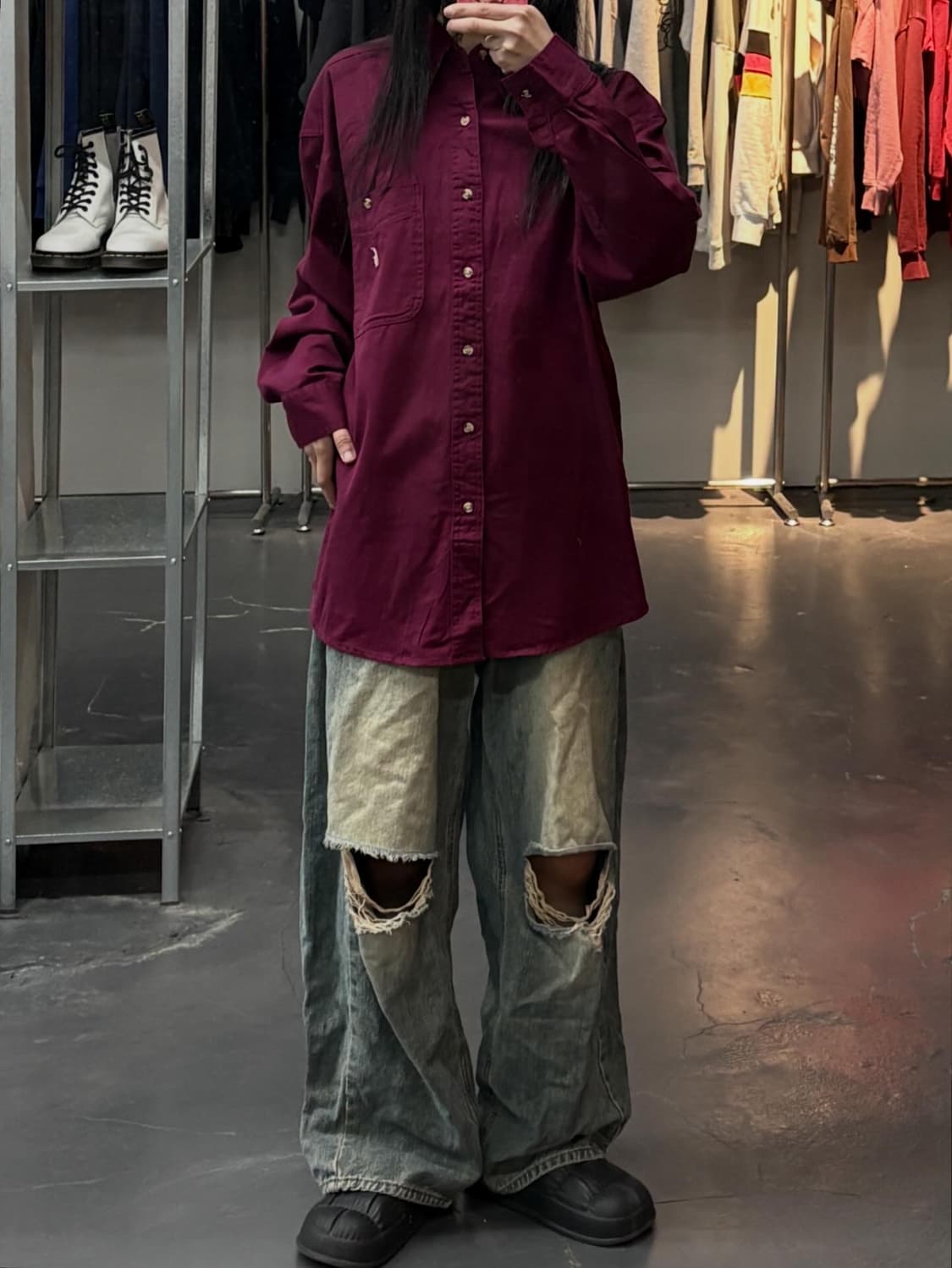 폴로랄프로렌 포니로고 버건디 셔츠  A3542 상품이미지1