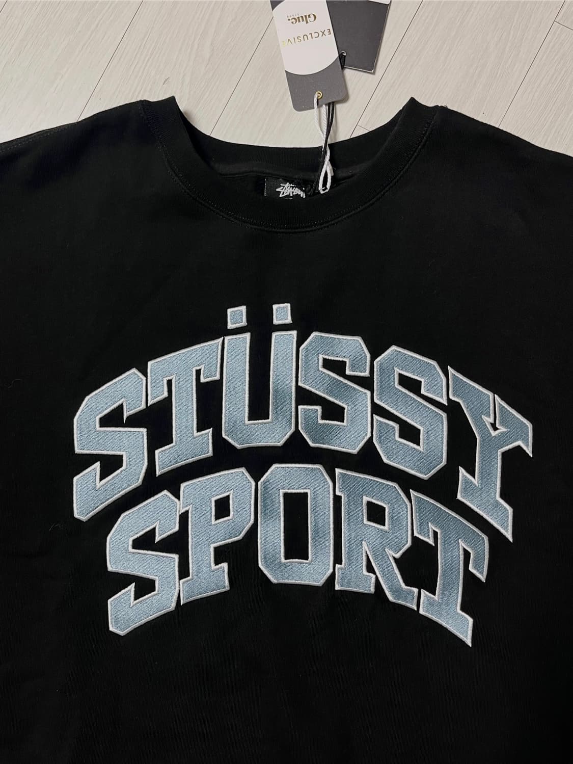 (택포함새상품/미착용) 스투시 스포츠 오버사이즈 크루넥 워시드 블랙 /  상품이미지5