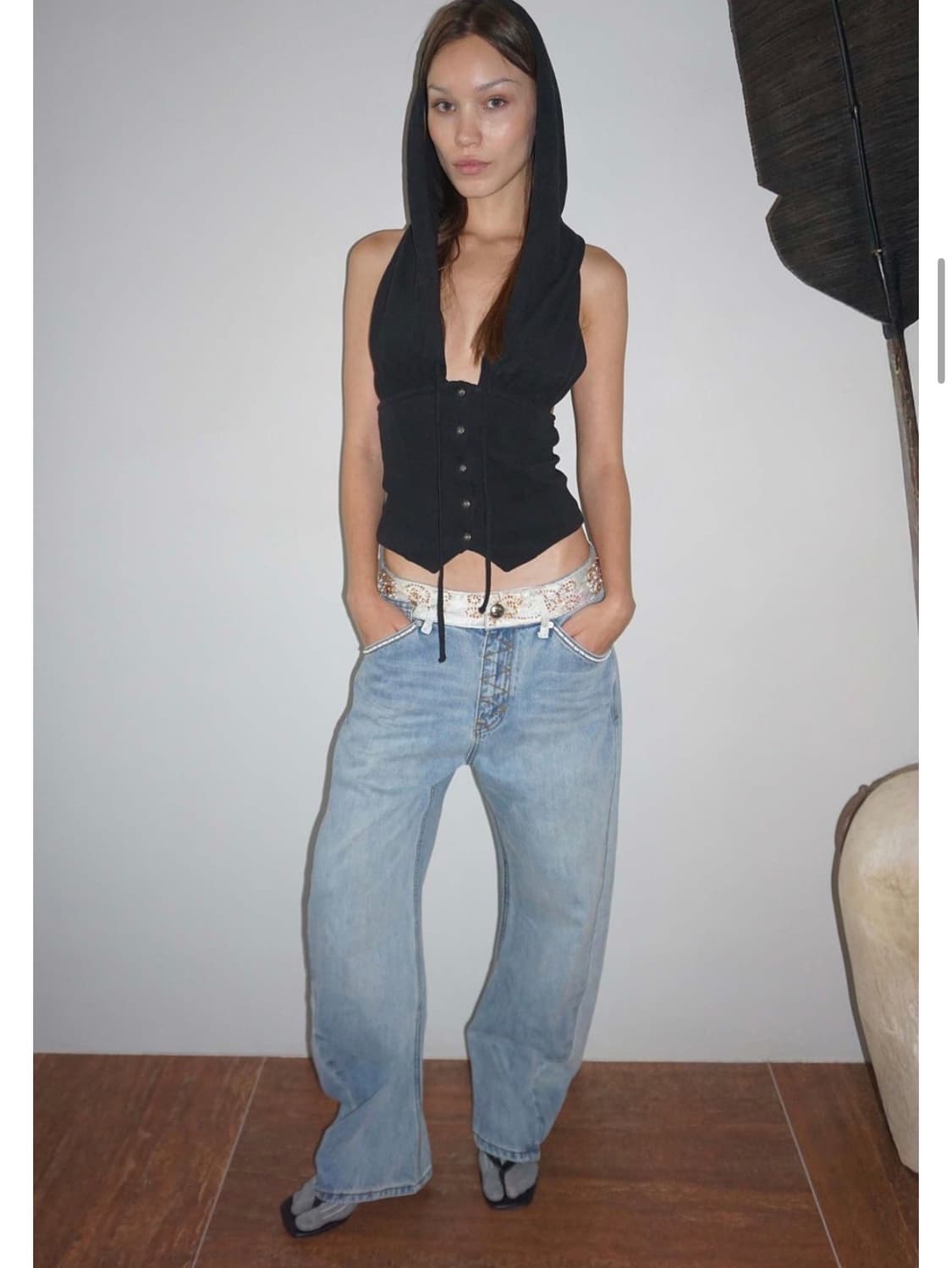 스컬프터 팬츠(Beaded Waist Denim Pants) 상품이미지1