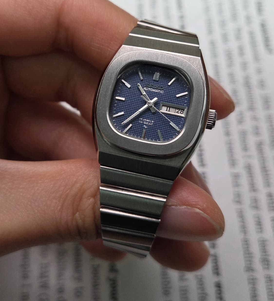 레어] 빈티지 세이코 하이비트 블루와플판 여성용 브레이슬릿 ver. 상품이미지6