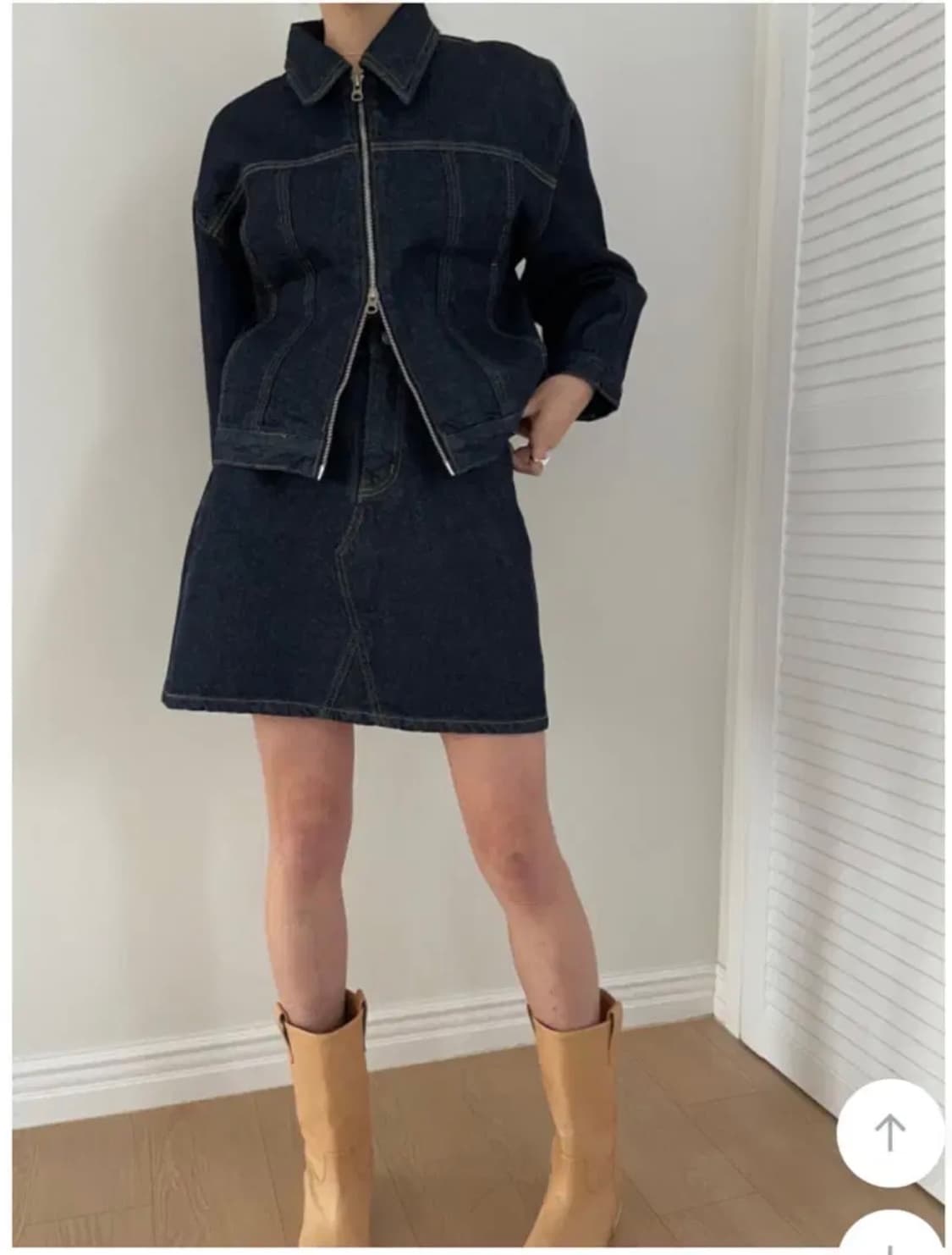 투웨이 크롭 청자켓 상품이미지1