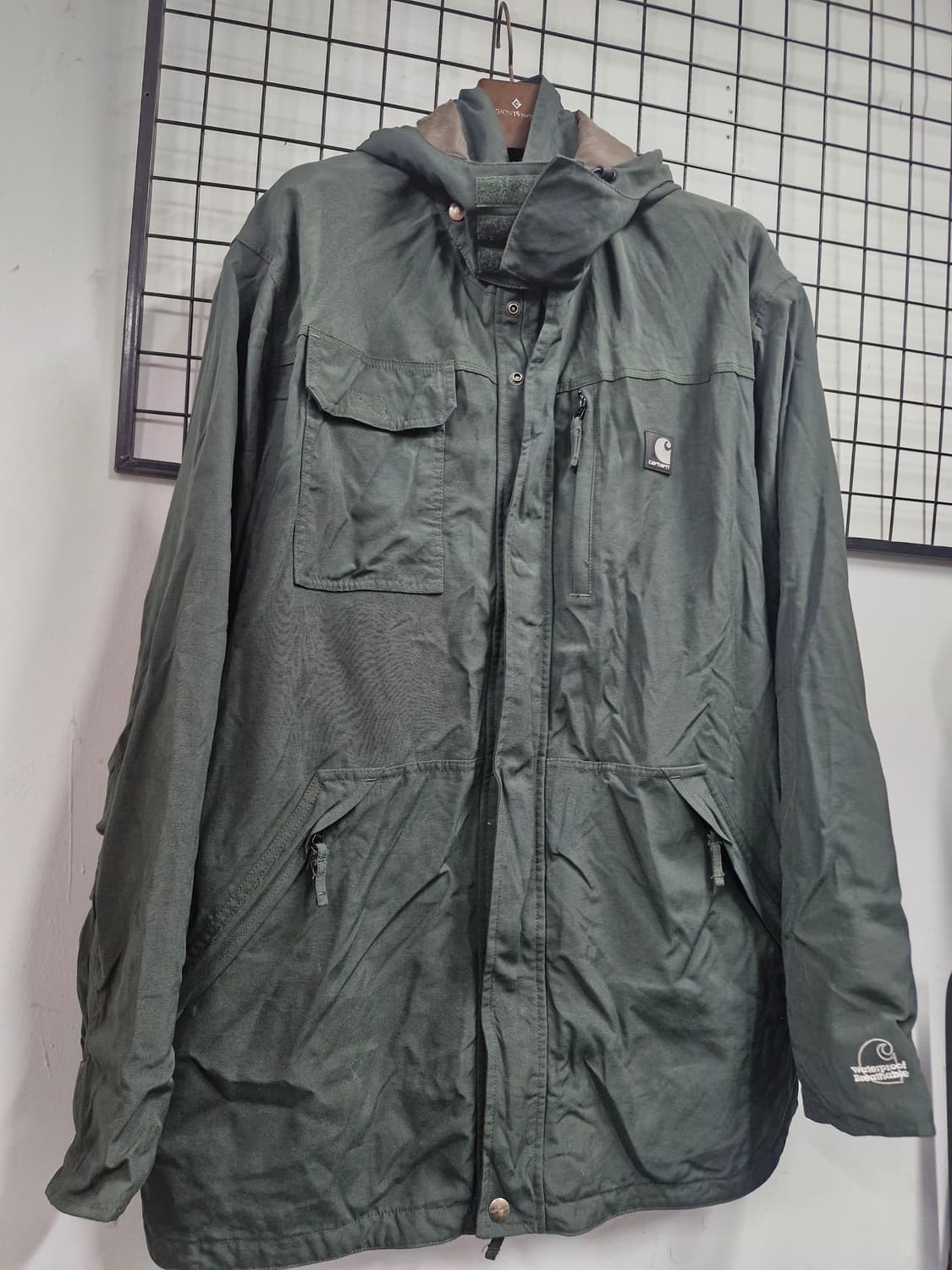 110XXL 칼하트 빈티지 쇼어라인 나일론 바람막이 자켓(짙은녹색) 상품이미지2
