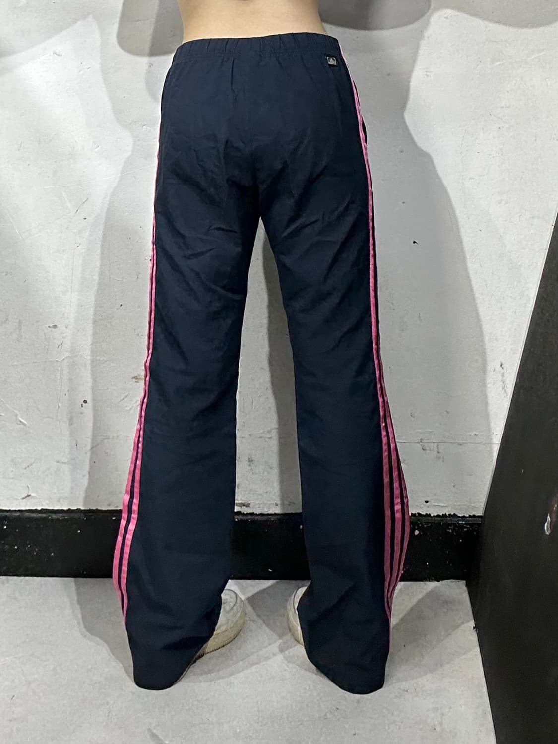 아디다스 네이비 핑크 삼선 로고 와이드 추리닝 트레이닝 트랙 팬츠 M 상품이미지3