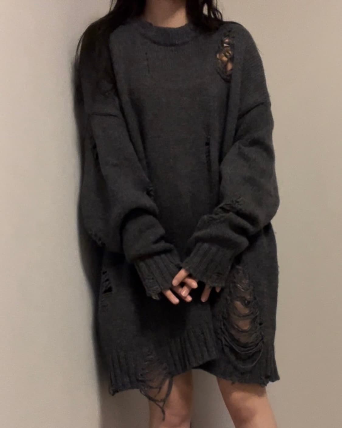 TAKEASY damage over long knit 상품이미지3