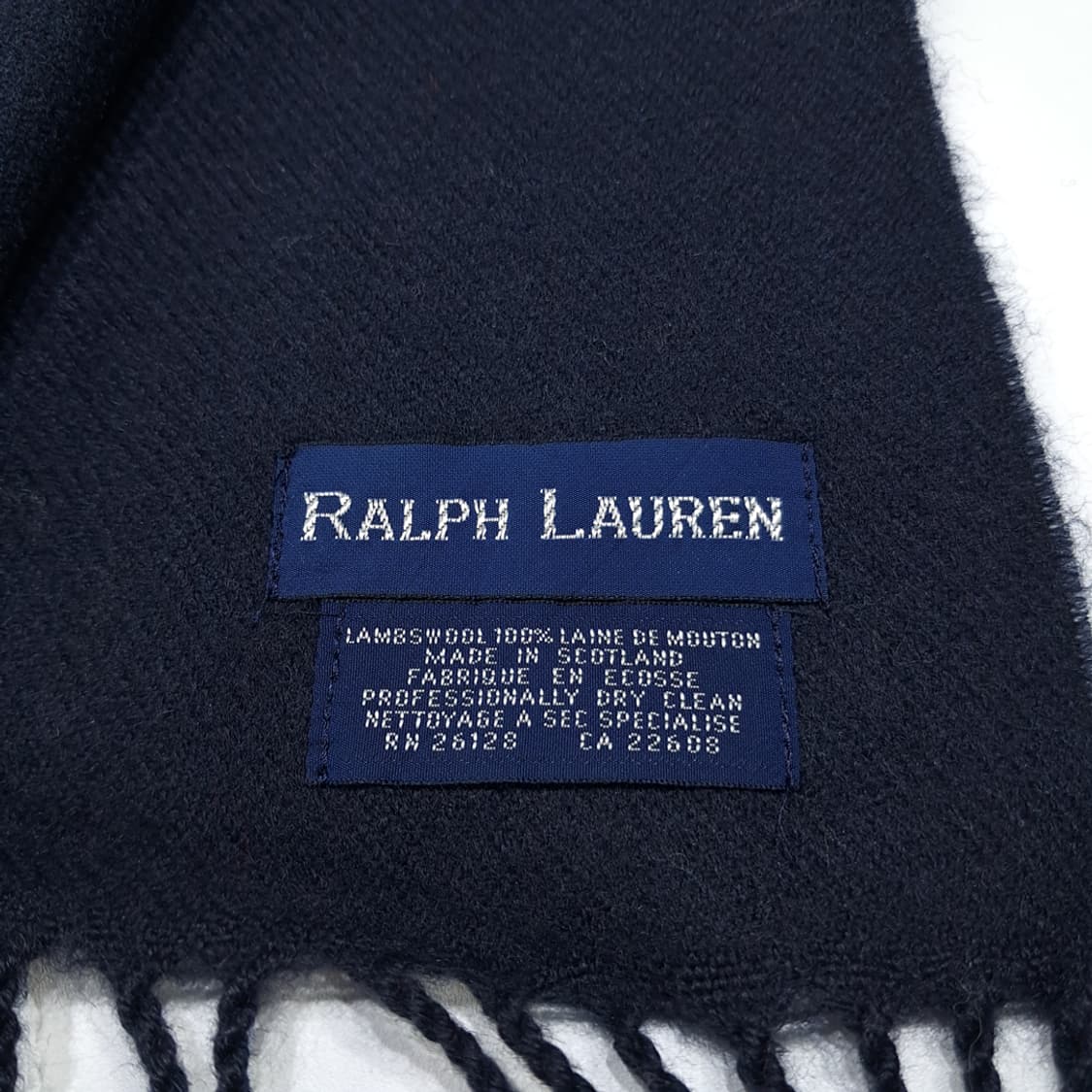 MX555 폴로 90s 스코틀랜드판 램스울 네이비 머플러 목도리 상품이미지4