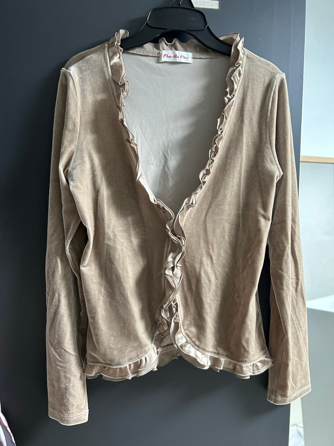 빈티지 벨벳 프릴 가디건  상품이미지1