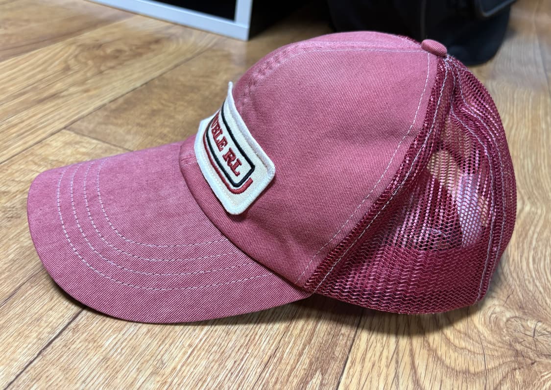 Rrl 로고 패치 트윌 트럭커 캡 핑크 상품이미지3