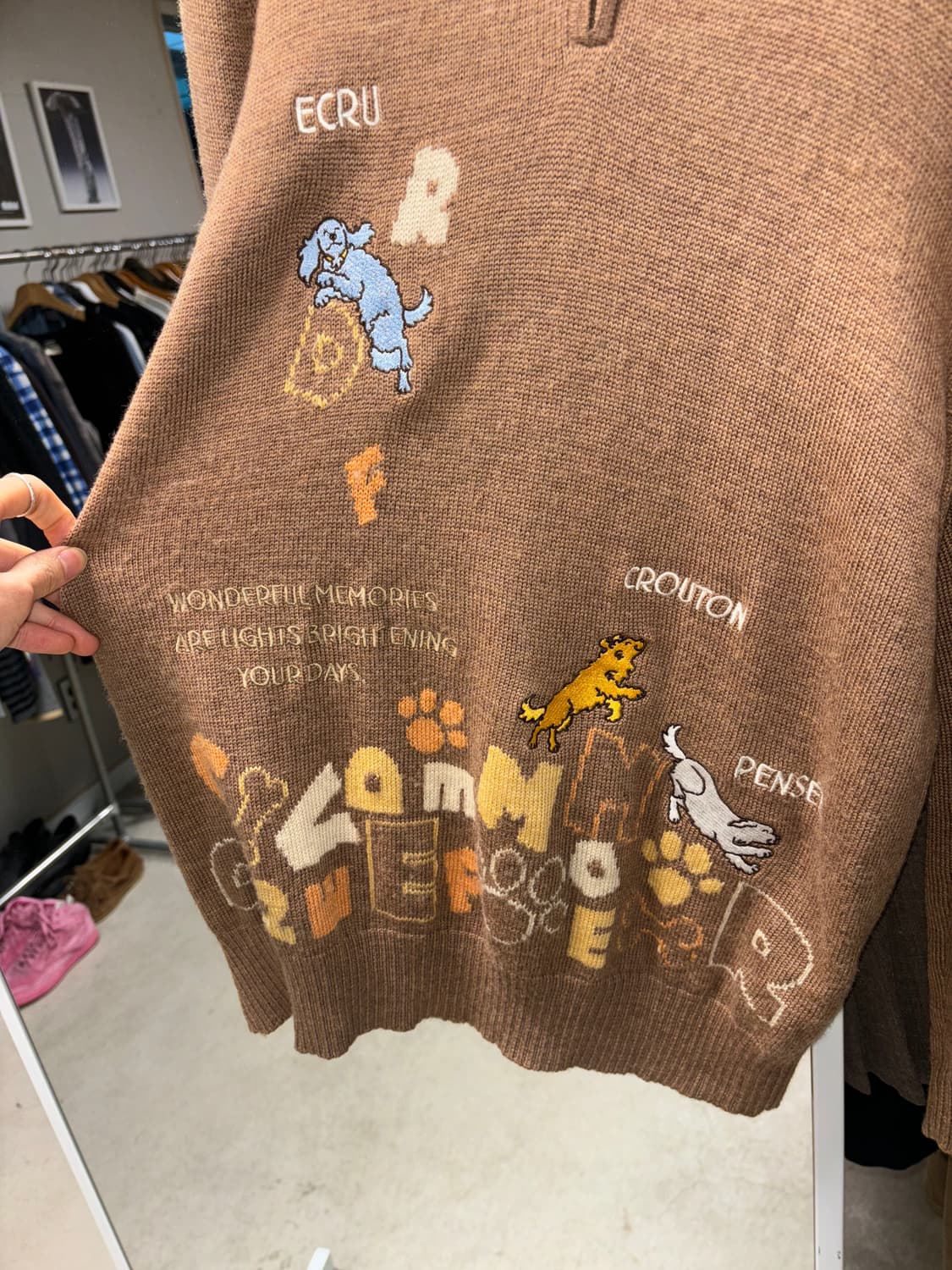 Reve de femme 강아지 자수 하프집업 니트 상품이미지4