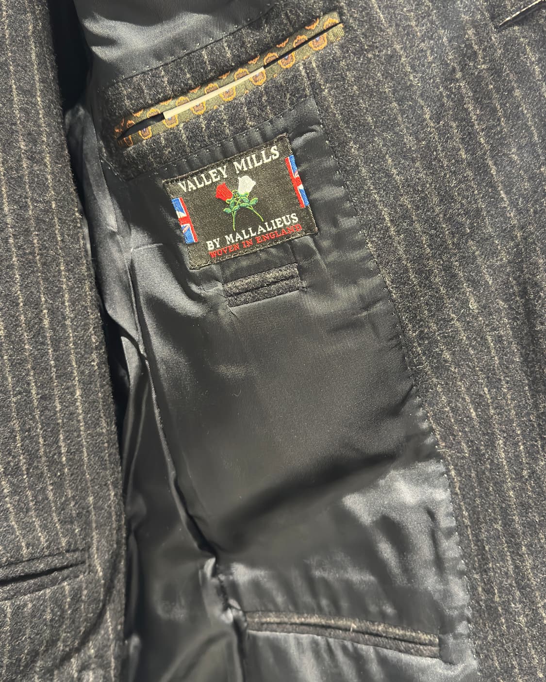 [40R/33-30] 영국제 원단 스트라이츠 울 수트 네이비 상품이미지5