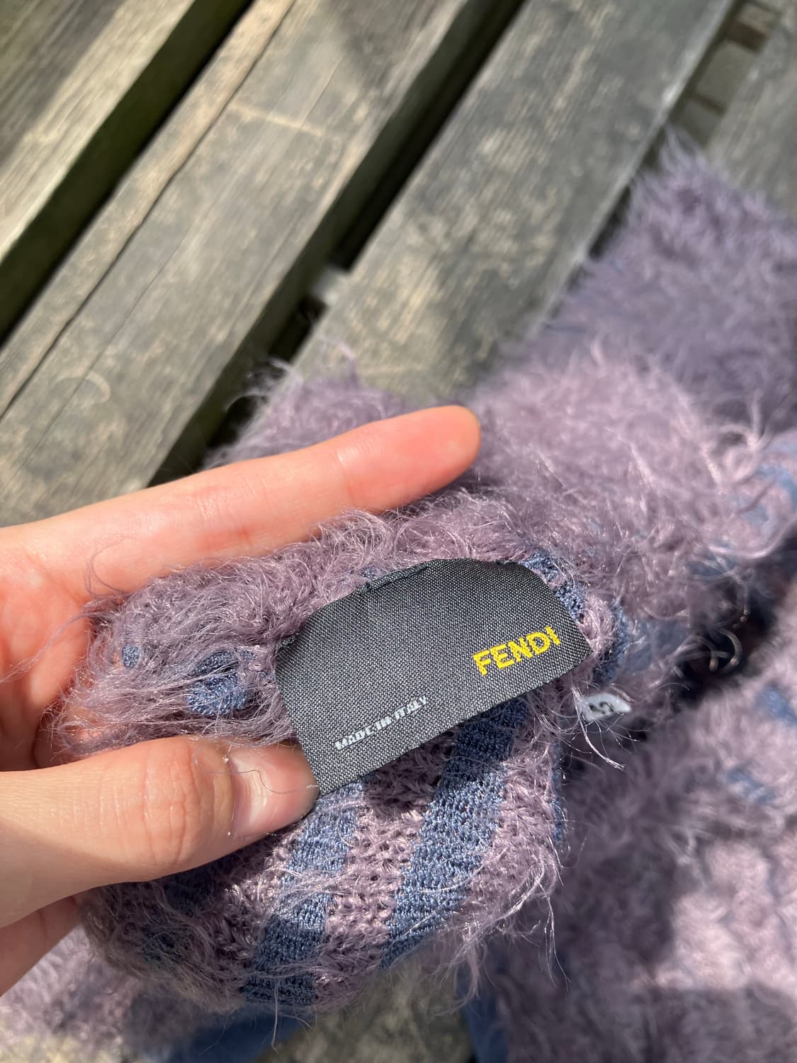 FENDI 퍼플 모헤어 스트라이프 니트 스웨터 M 상품이미지6