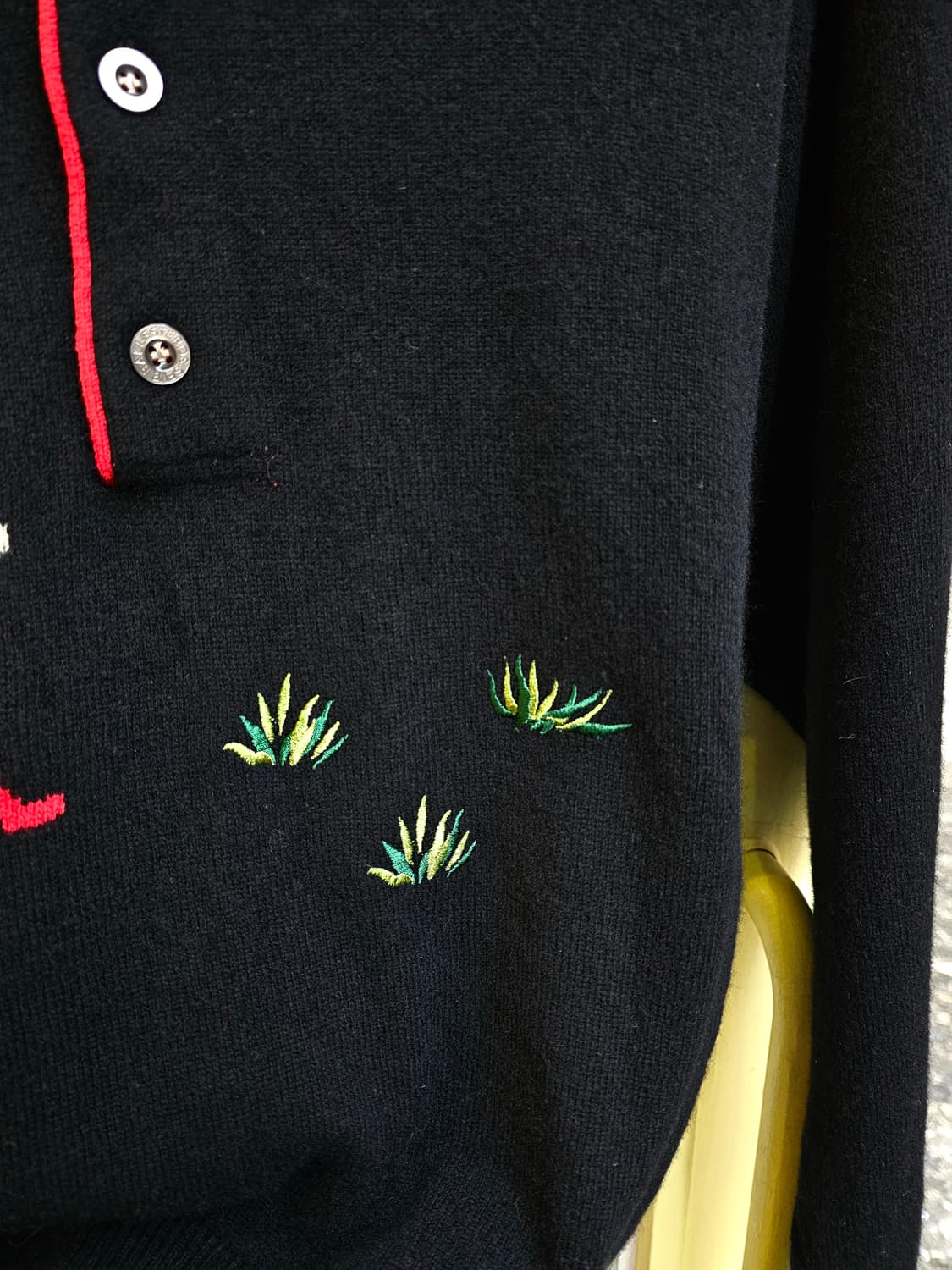 Seve Ballesteros 블랙 골프 자수 니트 상품이미지4