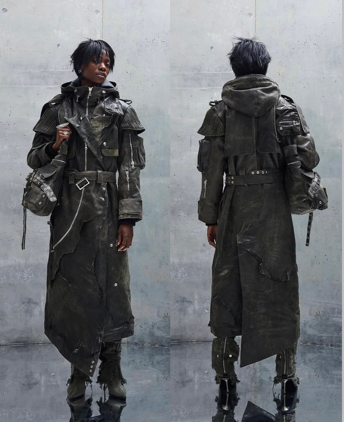 NO/FAITH STUDIOS 멀티 포켓 백 - 다크 그린 상품이미지8