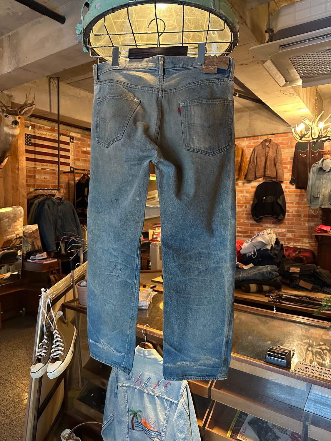 70s USA 빈티지 리바이스 501 6전기 셀비지 데님 팬츠 상품이미지5