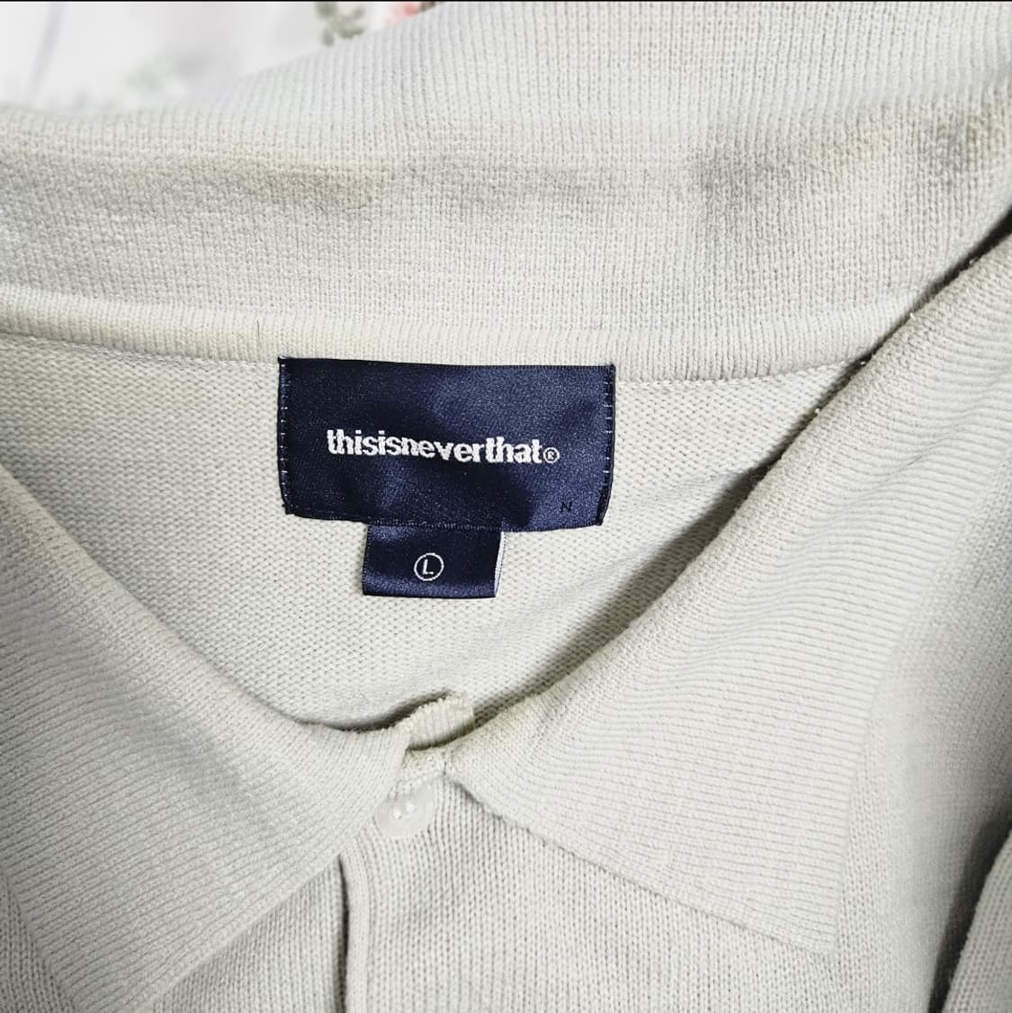 디스이즈네버댓 E/T-Logo Knit Polo Ivory 카라 긴팔니트 상품이미지6