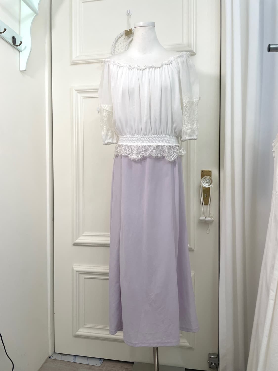 lavender a-line banding long skirt 상품이미지6