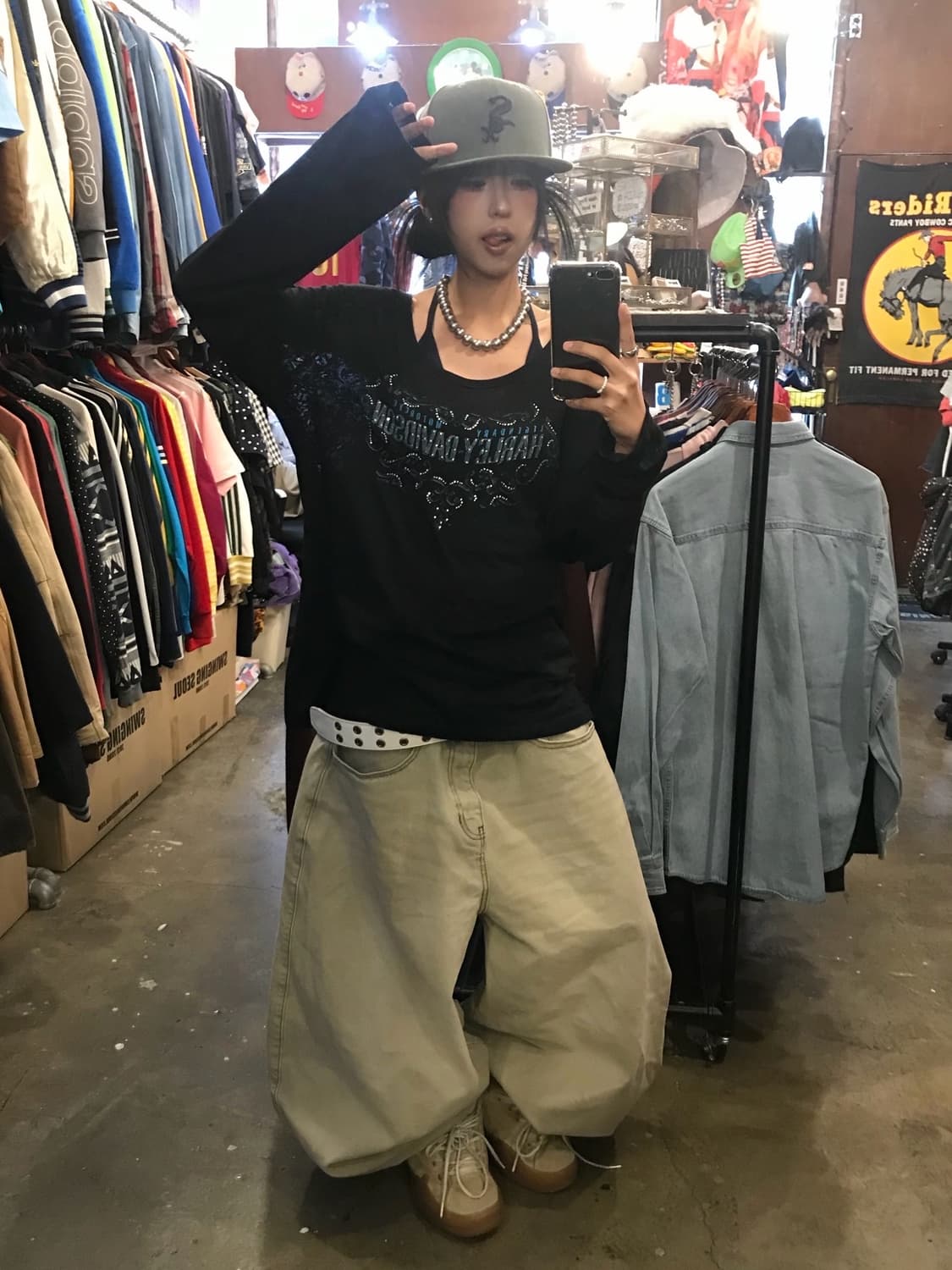 < Harley-Davidson Cubic Printing L/S > 상품이미지5