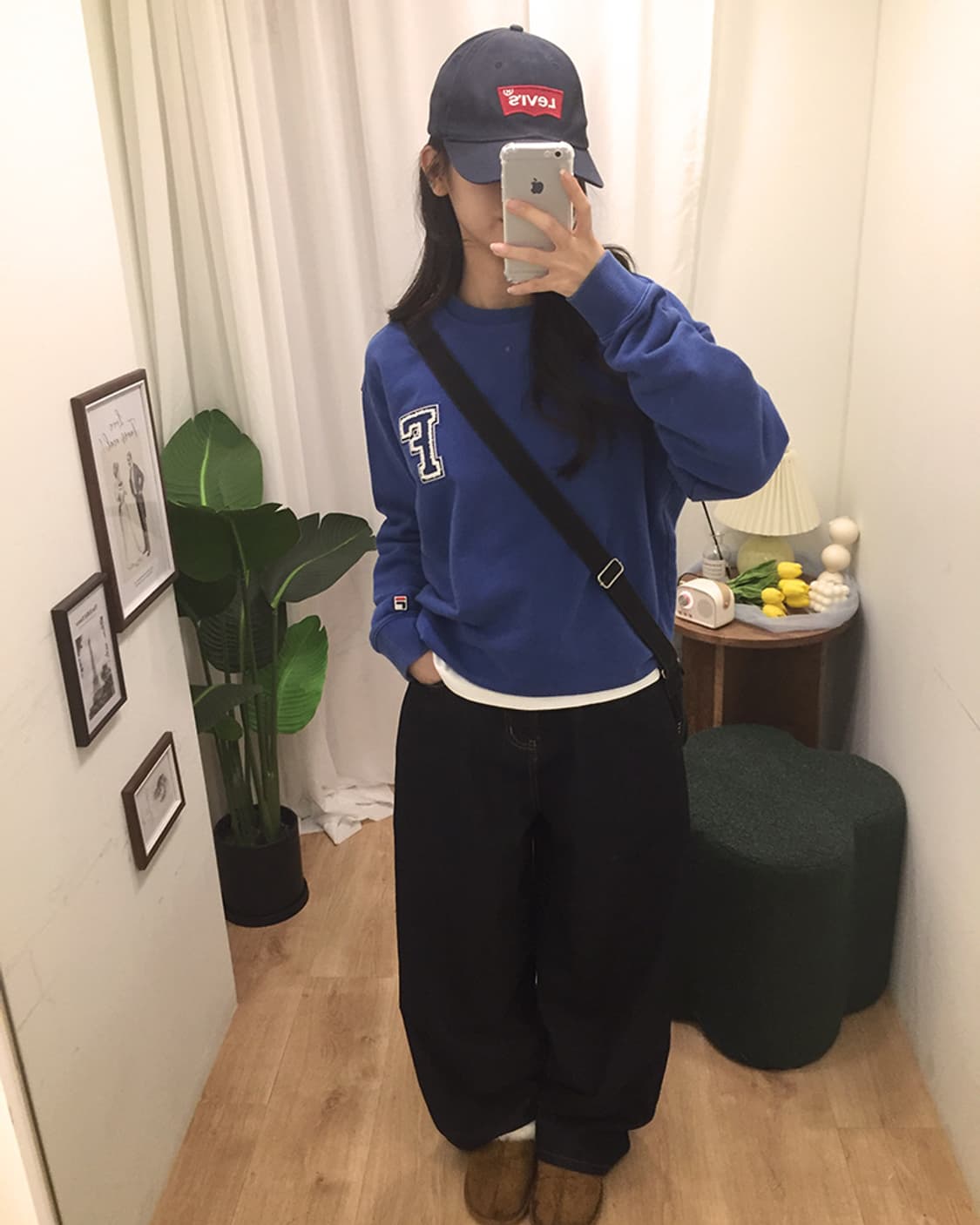 여성 휠라 로고 스웻맨투맨 100~105 상품이미지2