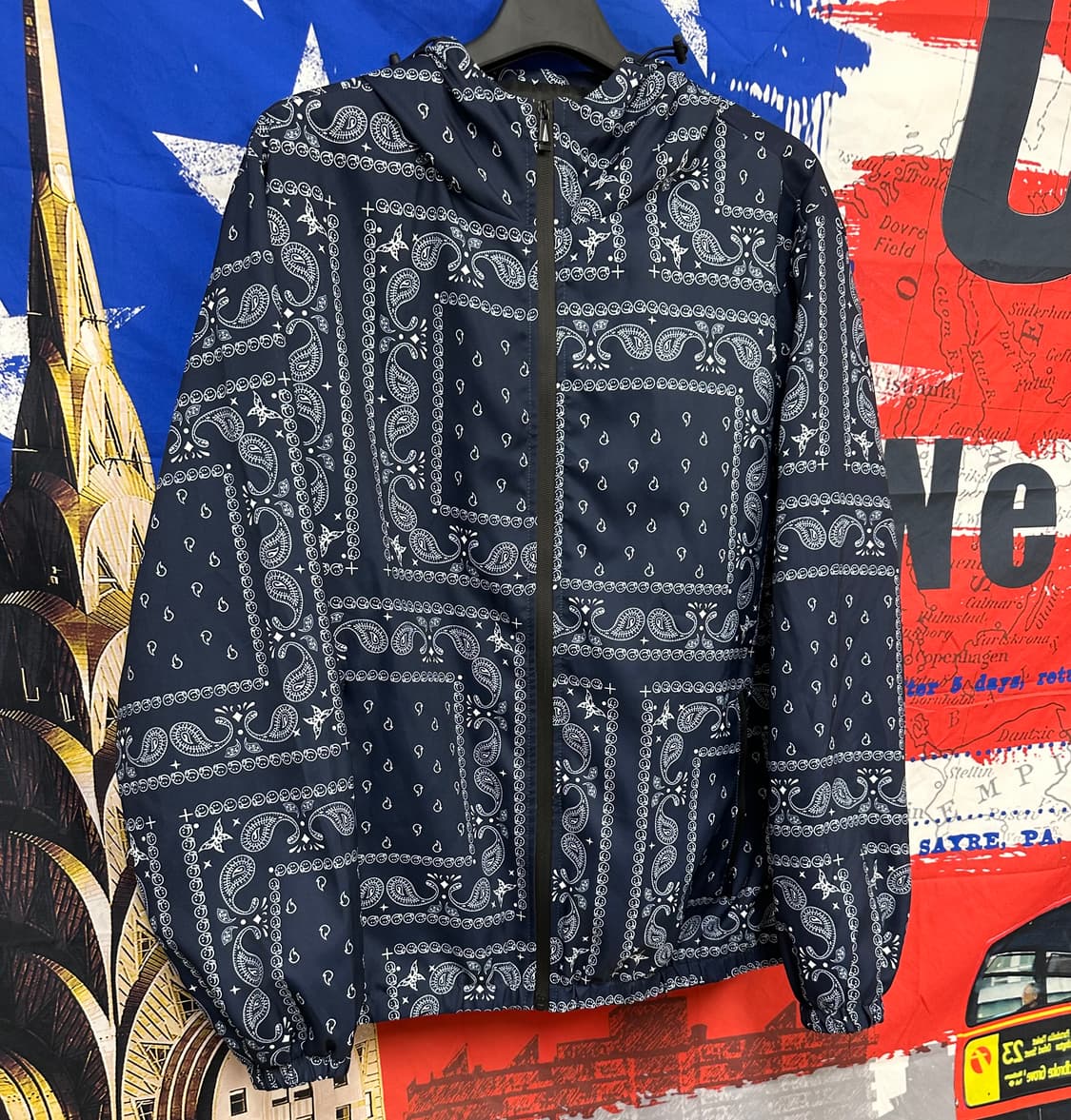 새상품급 빈티지 반다나 오버핏 바람막이XL105 상품이미지3