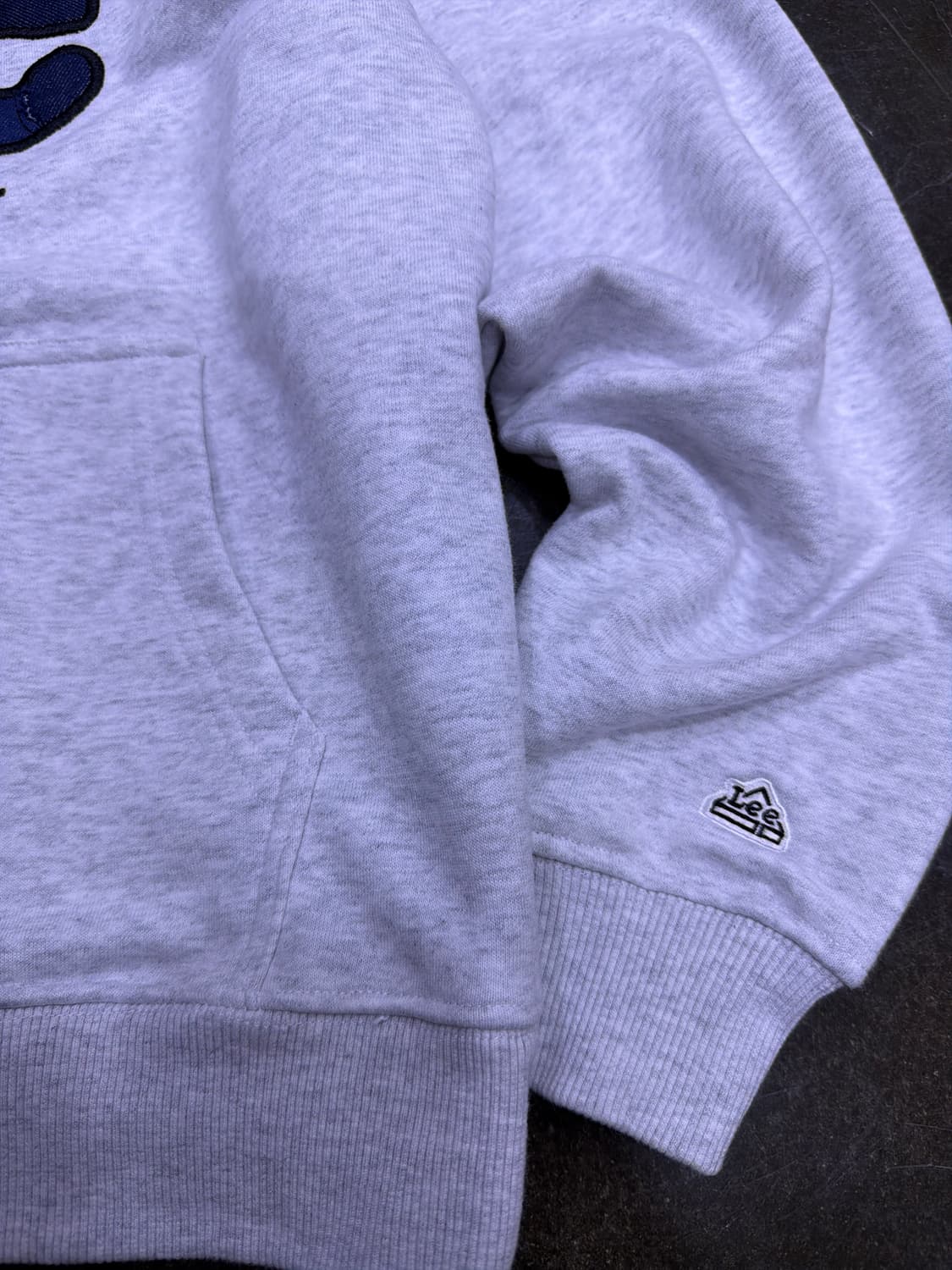 Lee 리 데님 패치워크 자수 후드티 후디 그레이 스탠다드핏 M 상품이미지4