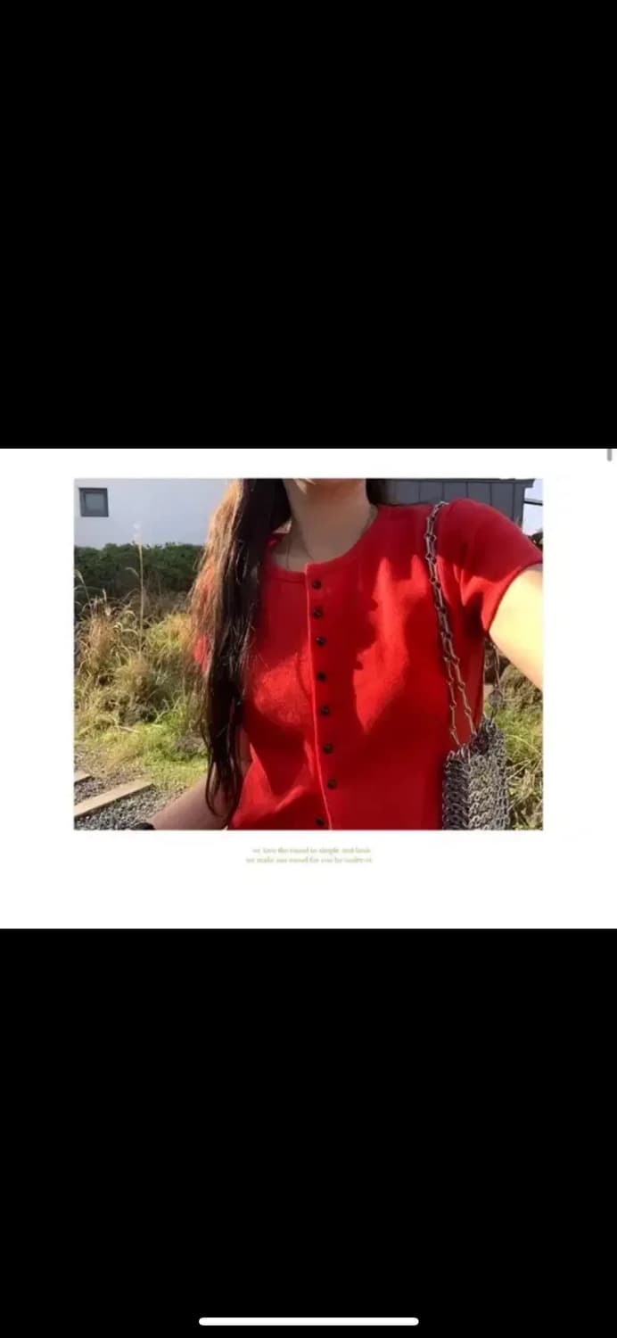 언더비 Tod 버튼 가디건 레드 상품이미지2