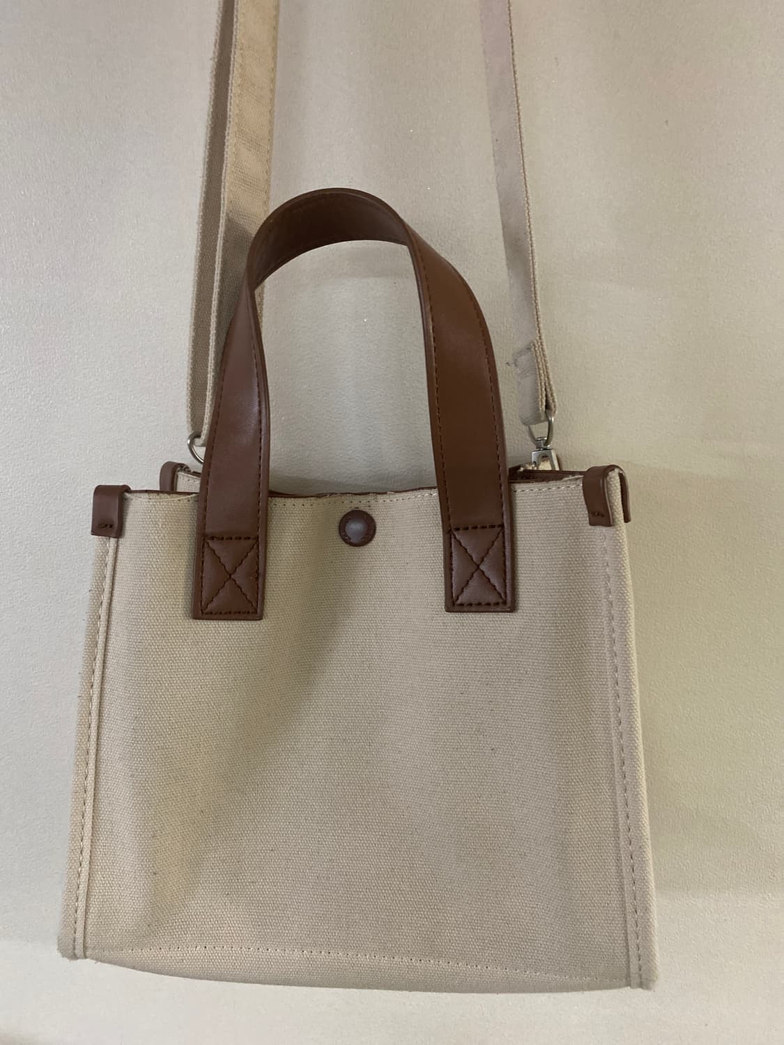 캉골 캔버스 토트백 겸 숄더백 아이보리 상품이미지3