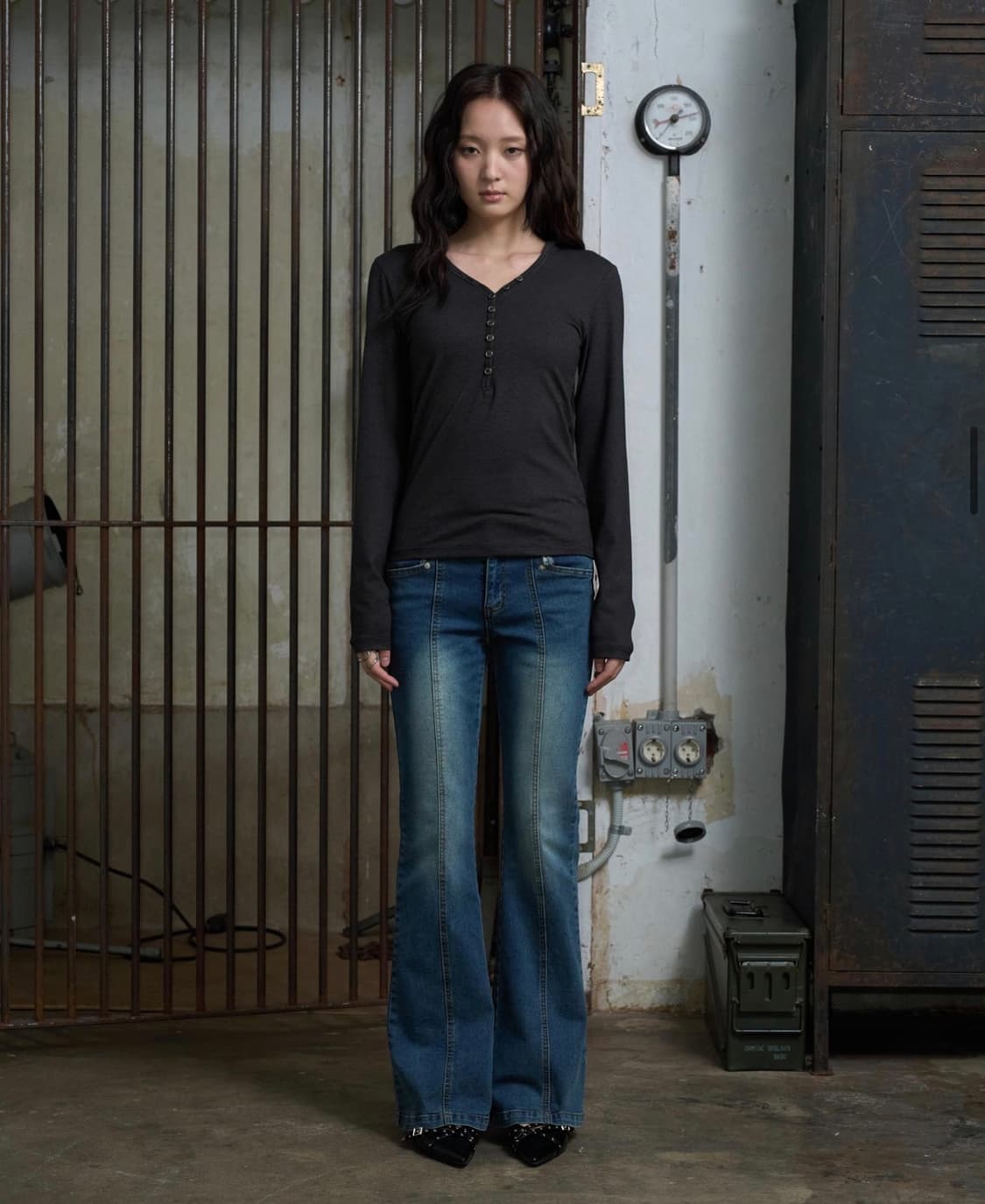 헬레네파리스 후디 버튼 다운 롱슬리브  상품이미지2