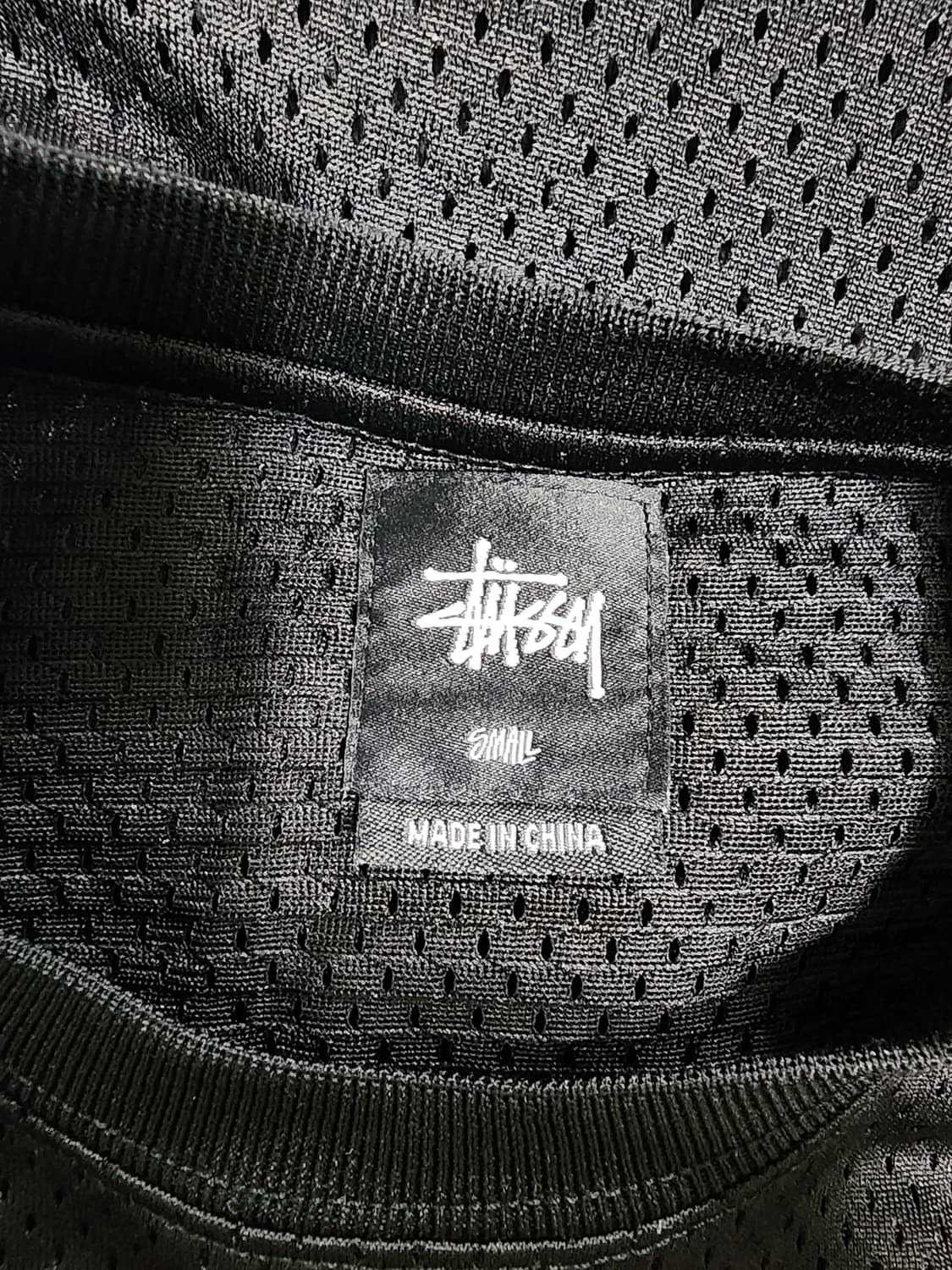 스투시 크루 반팔 메쉬 티셔츠 블랙 상품이미지4