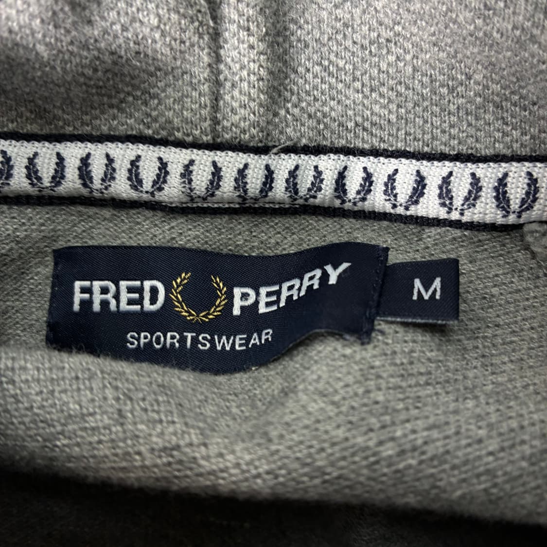 Fred Perry 프래드 페리 팁드 그레이 니트 후드티 상품이미지5