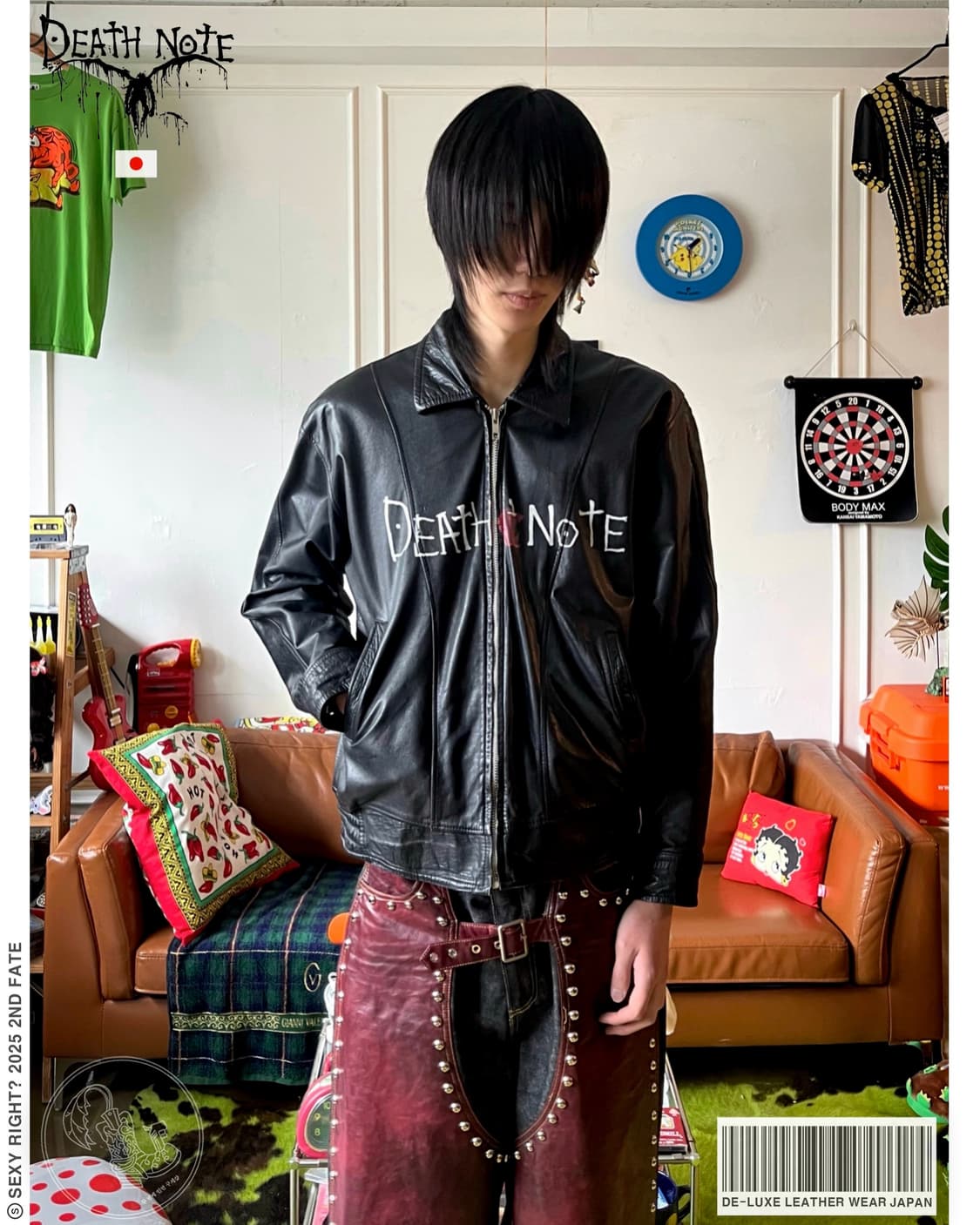 Death Note Hand Painted Leather Bomber 상품이미지1