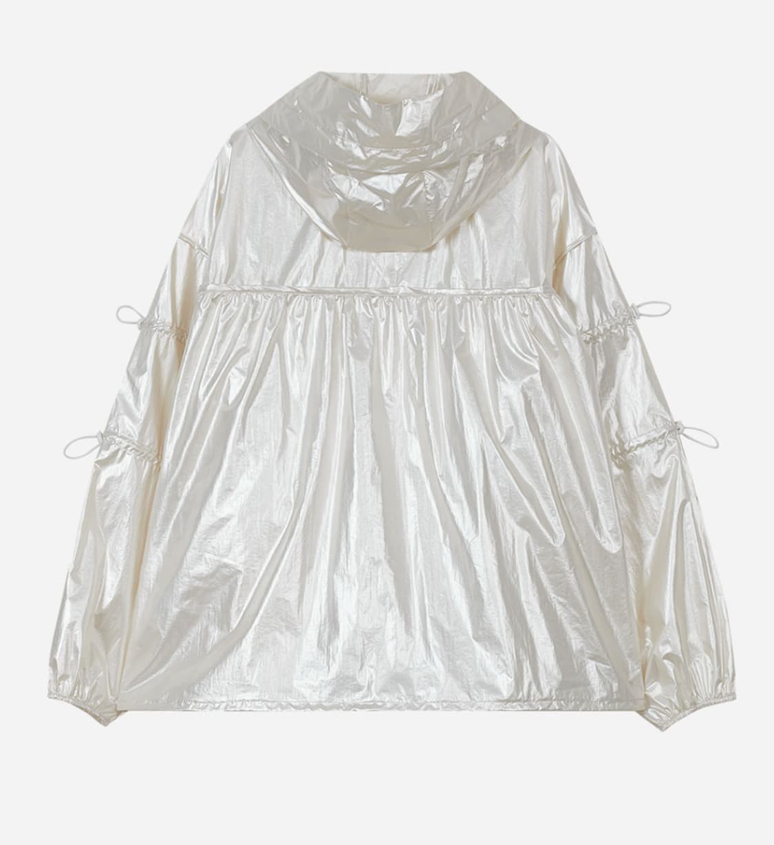 타입서비스 Glossy Shirring Hooded Windbreaker 상품이미지6