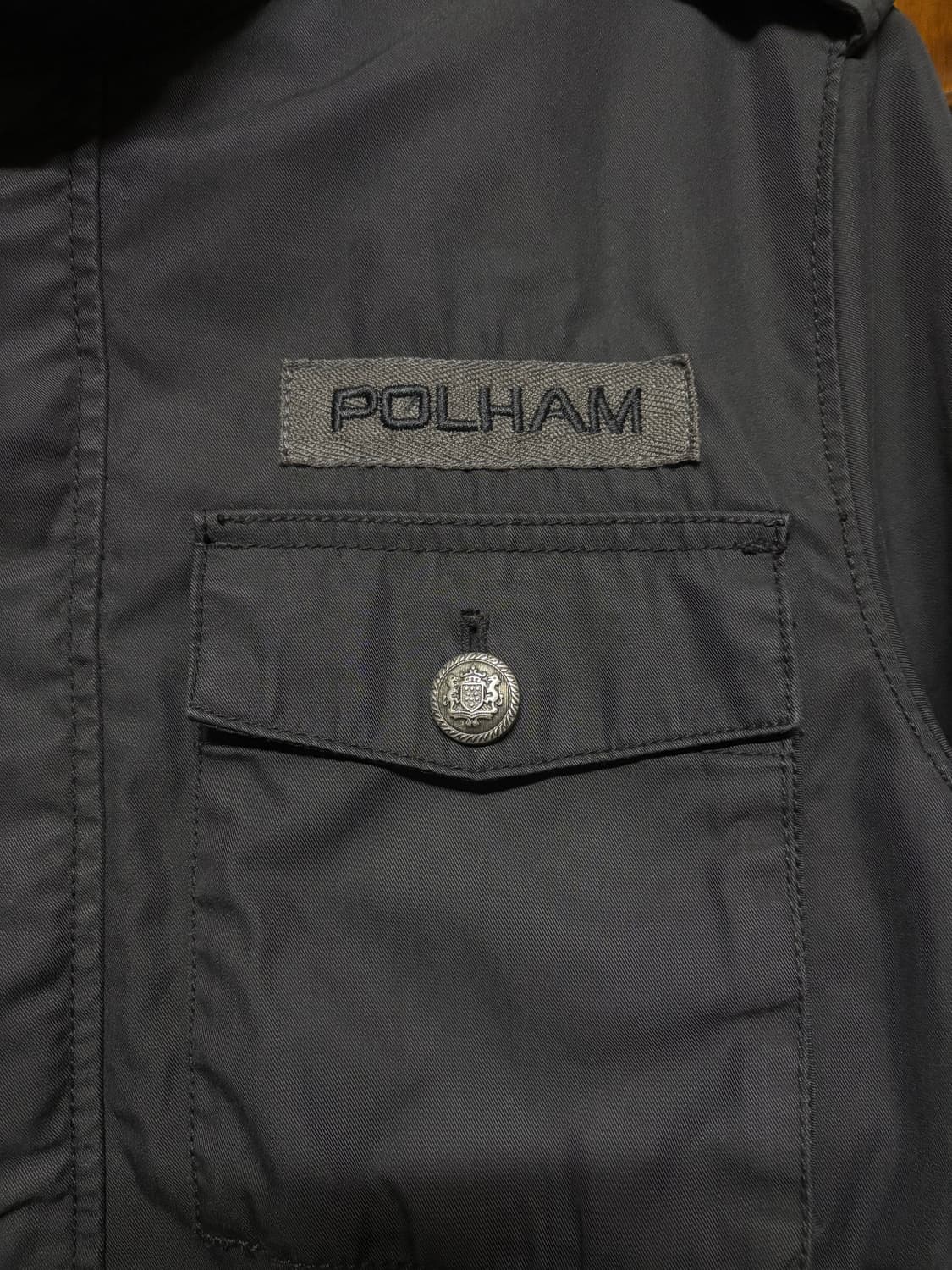 [POLHAM] 빈티지 폴햄 블랙 코튼 메탈 헌팅 자켓 L 상품이미지6