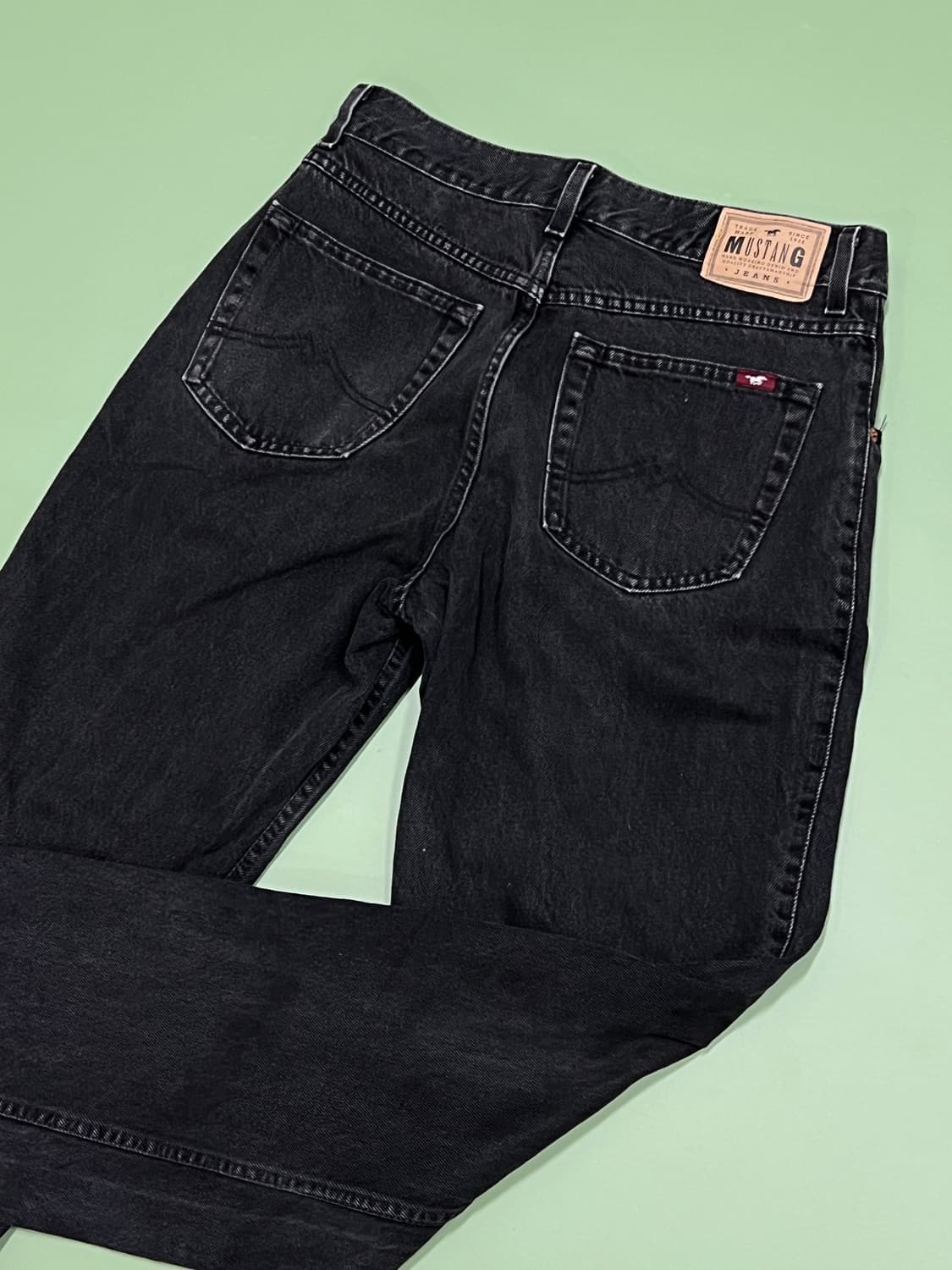 (33/34) 머스탱 올드스쿨 스트레이트핏 흑청 데님 팬츠 상품이미지5