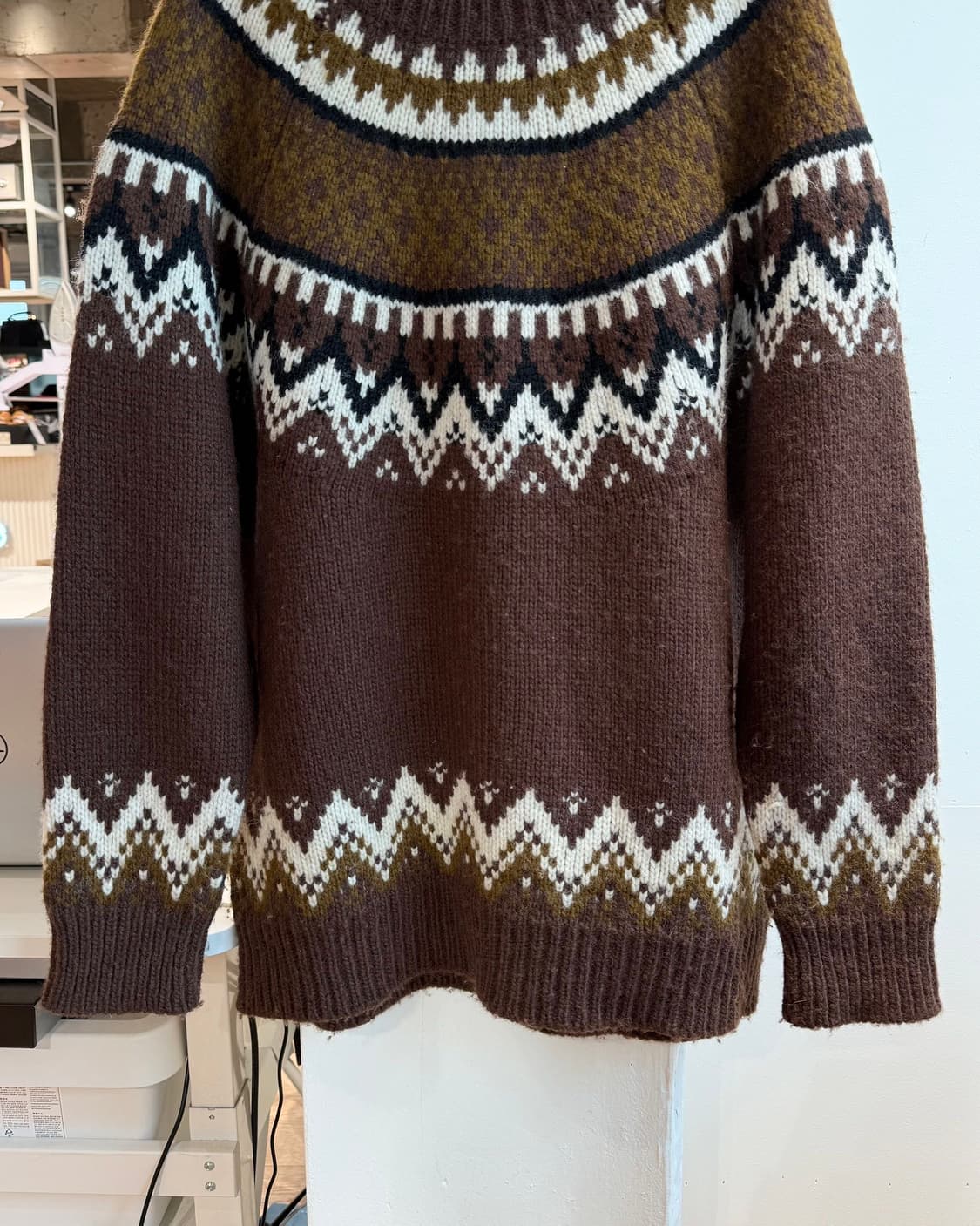 준야 와타나베 맨 브라운 노르딕 울 니트  상품이미지6