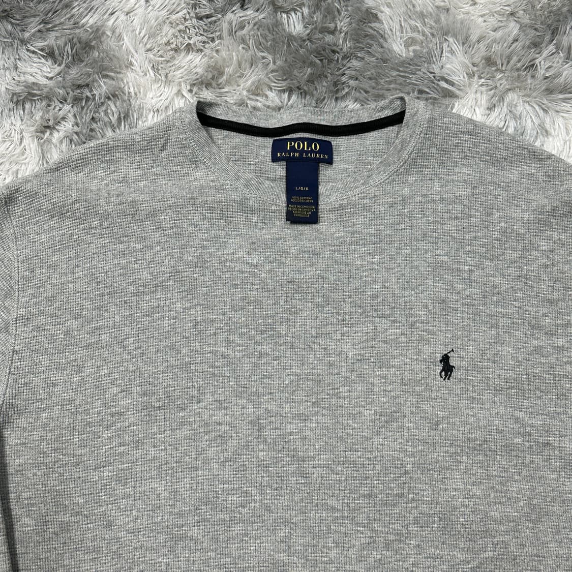 폴로랄프로렌 와플 롱슬리브 회색 L 상품이미지2