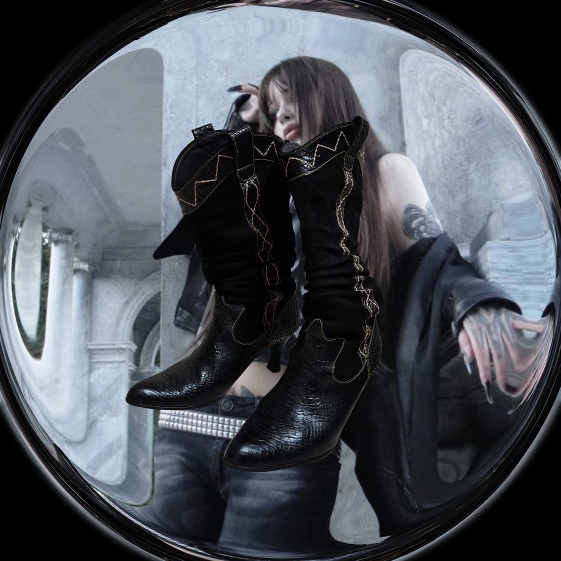 Vintage 07 Phyton Western leather Boots 상품이미지2