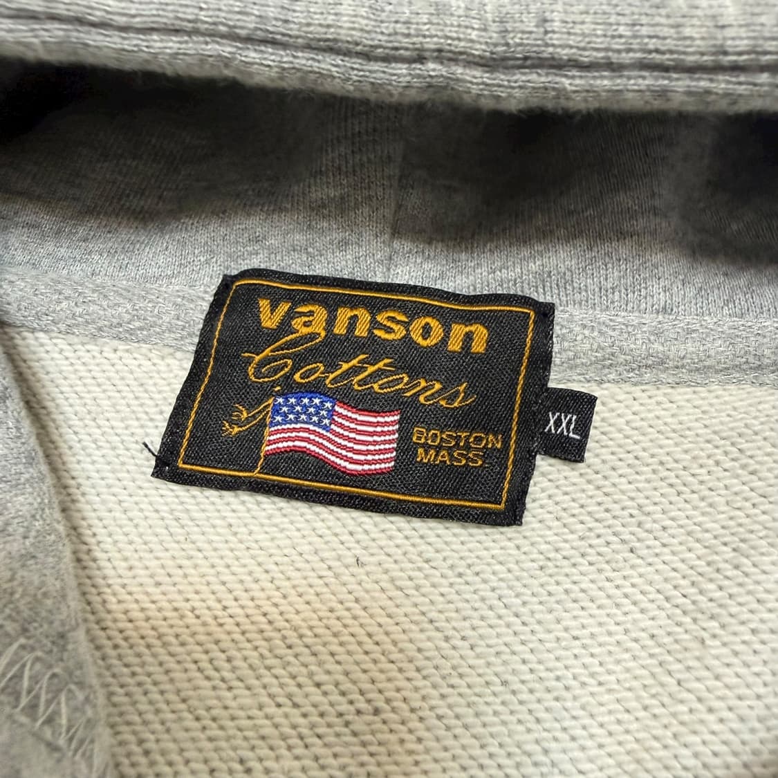 vanson 밴슨 레더 스타 별 자수 그레이 블랙 후드집업 상품이미지6