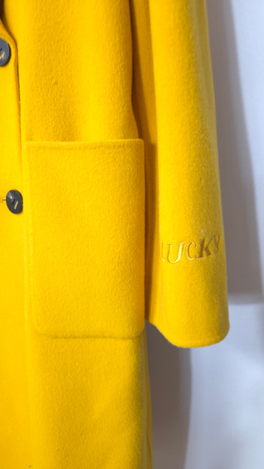 럭키슈에뜨 머스터드 더블 브레스트 롱코트 38 사이즈 상품이미지5