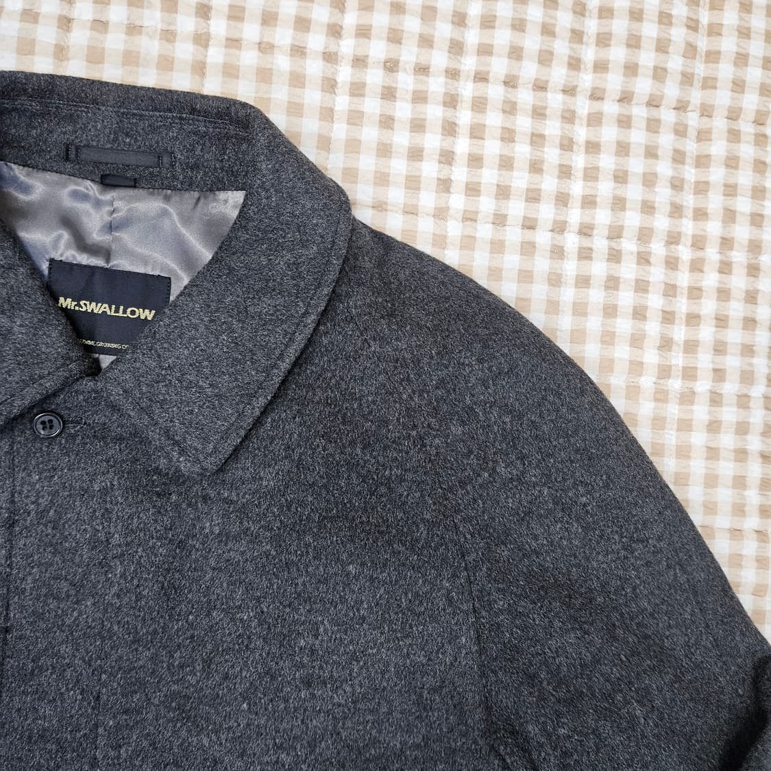 회색 울100 롱 코트 남자100 상품이미지3