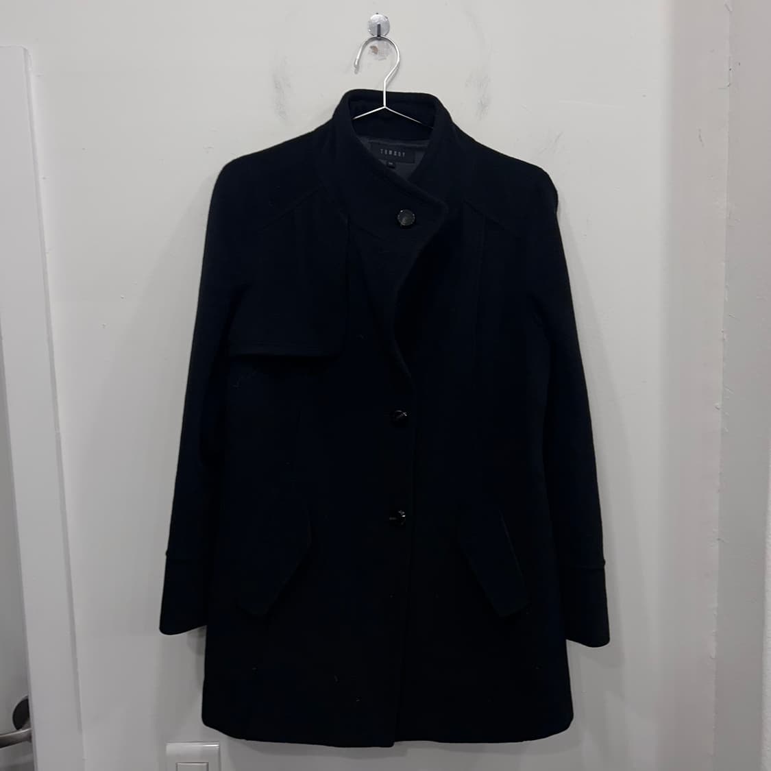 톰보이 하이넥 울 트렌치 하프코트 상품이미지2