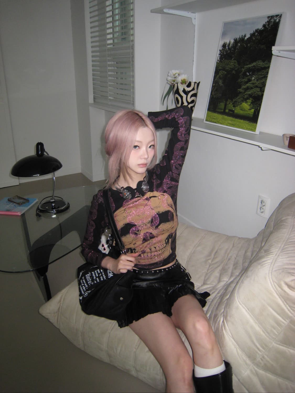 Hysteric glamour 히스테릭글래머 스네이크 글리터 스컬 롱슬 상품이미지3